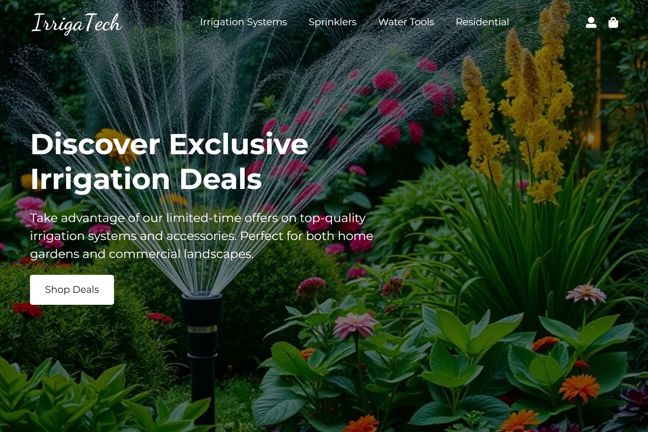Irrigation equipment supplier website template