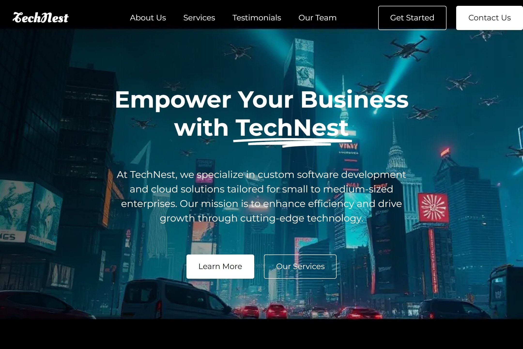 IT startup website template
