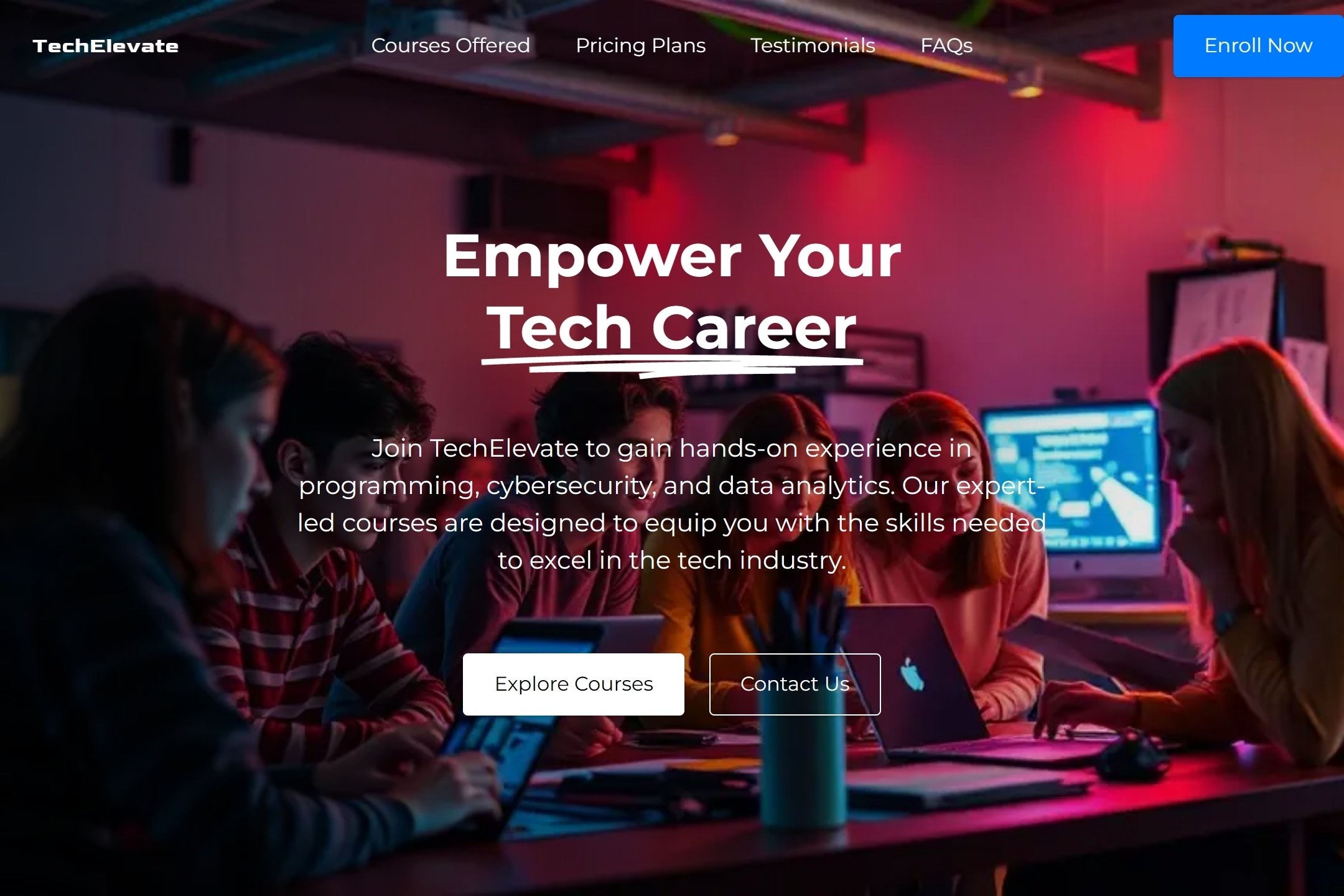 It Training School website template