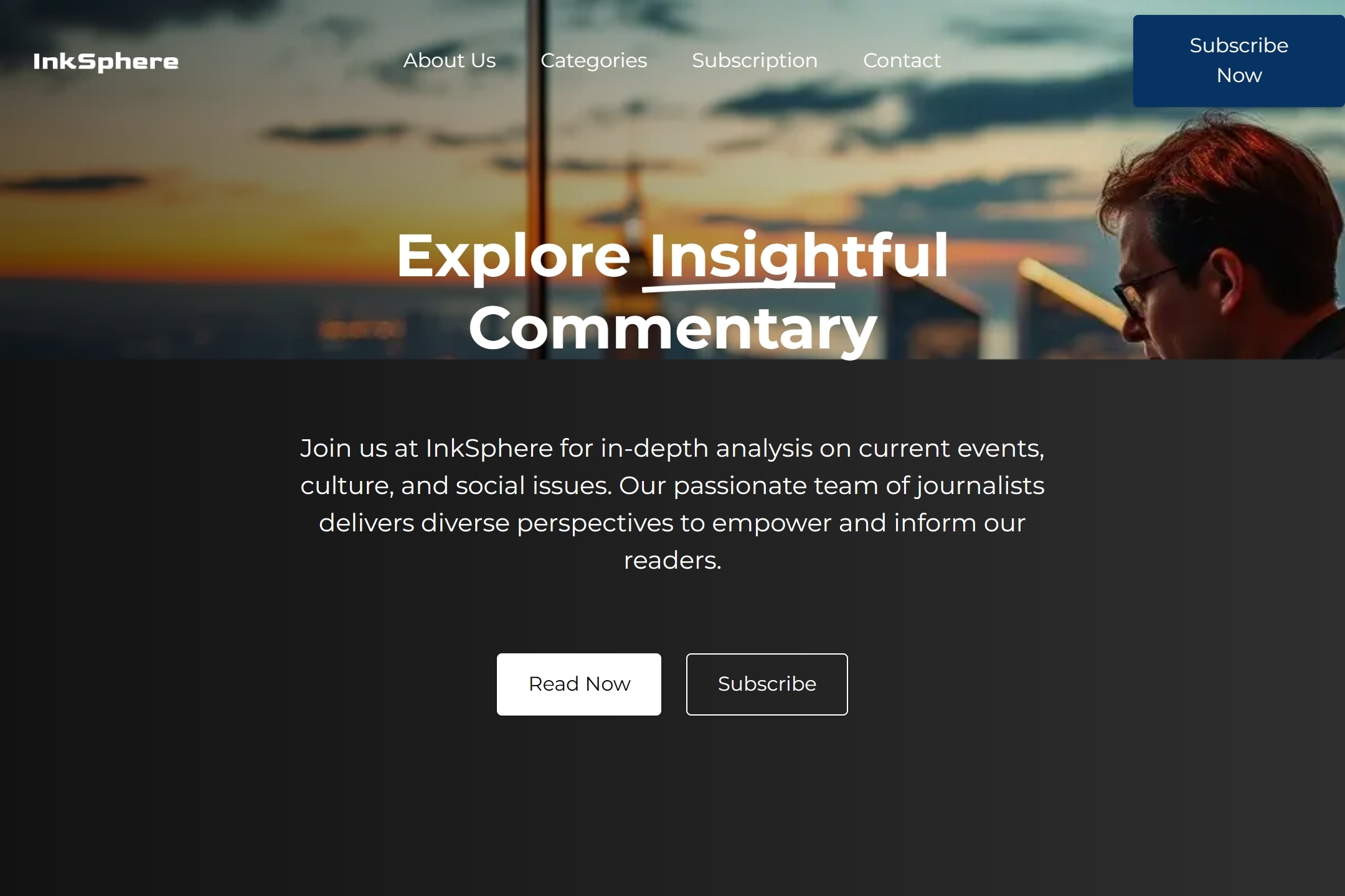 Journalist blog website template