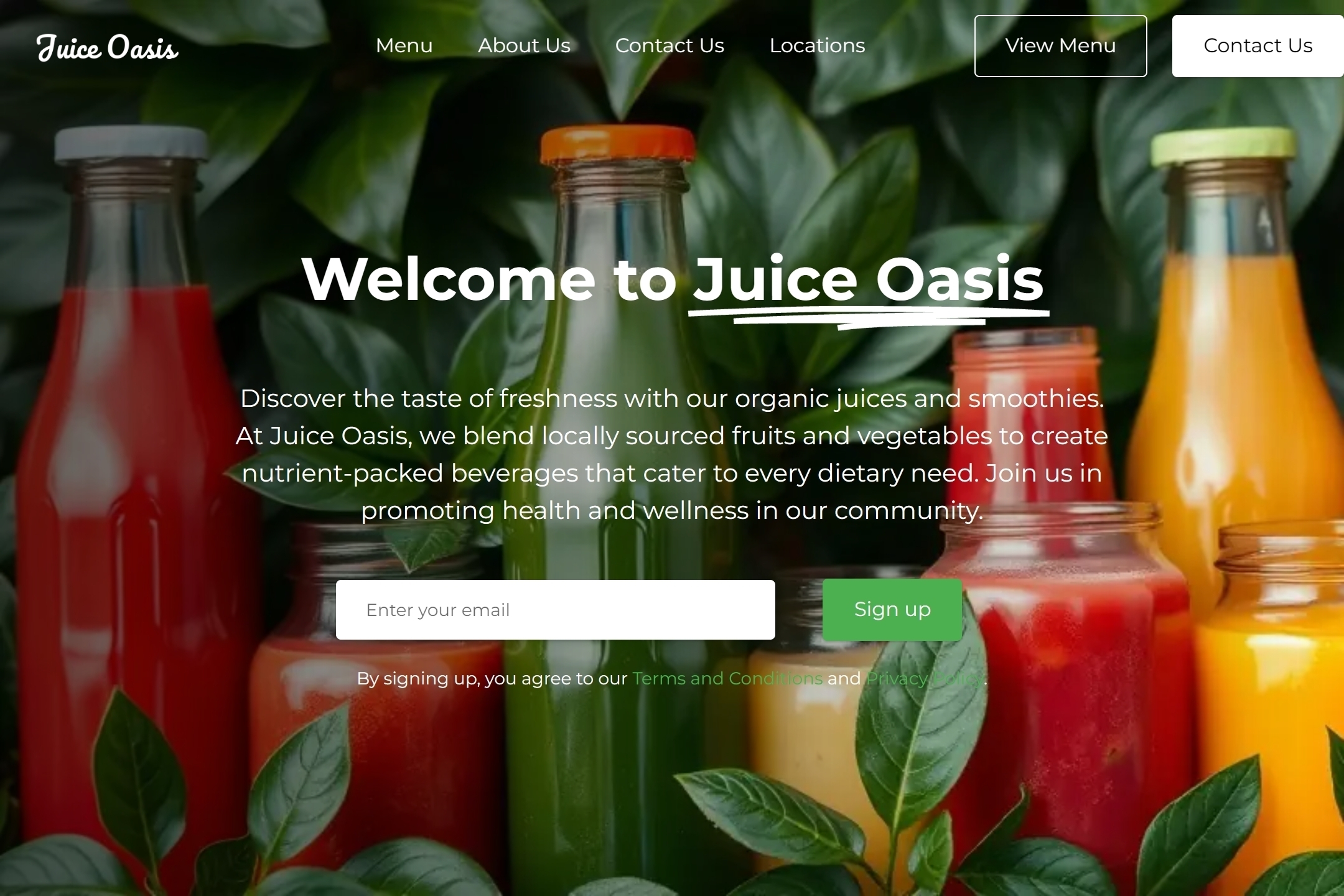 Juice shop website template