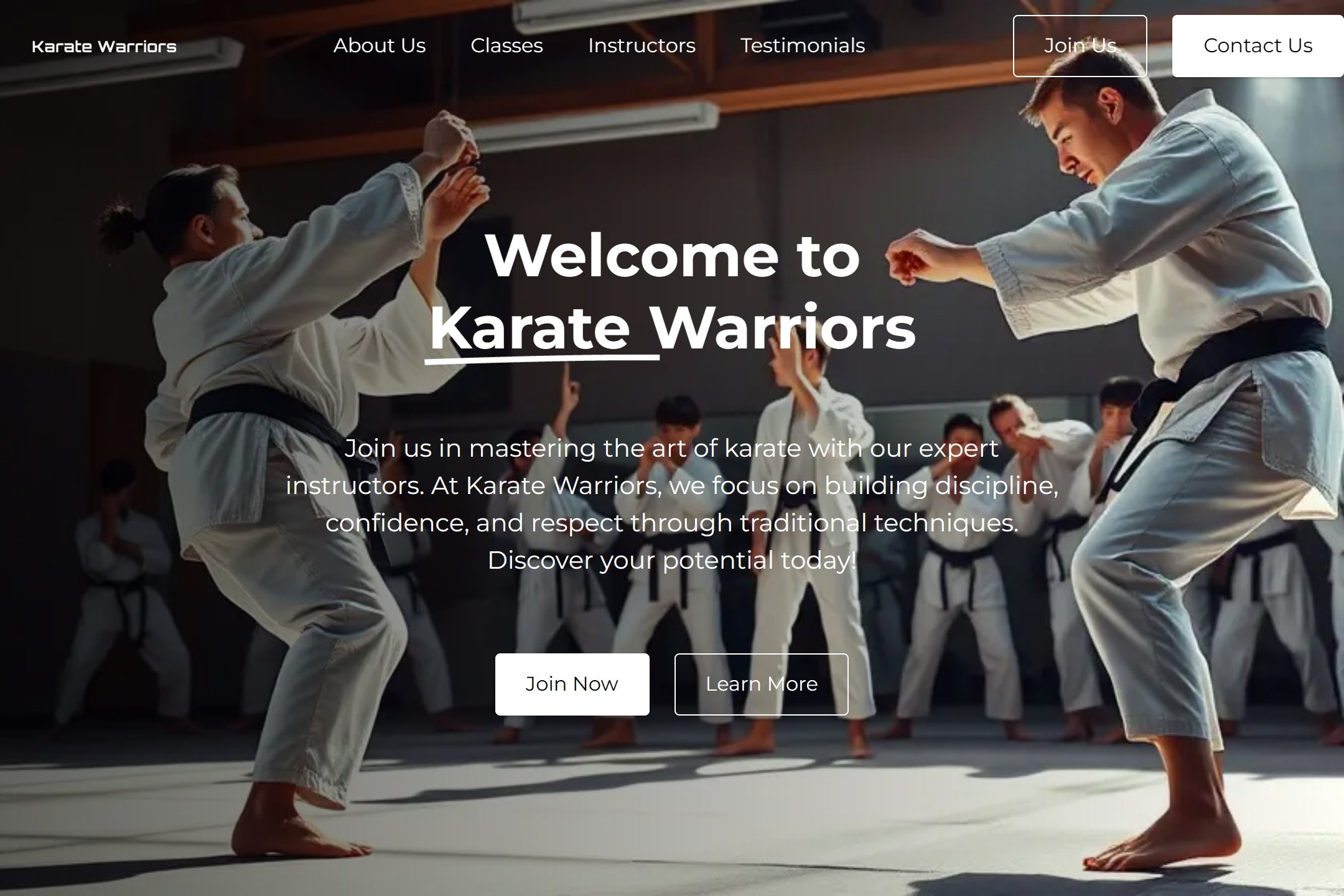 Karate team website template