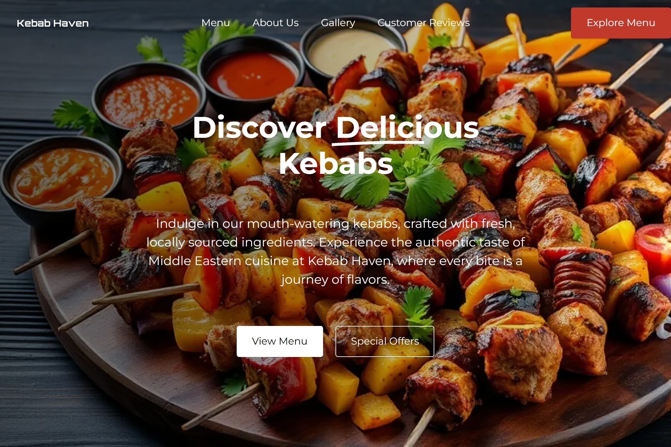 Kebab restaurant website template