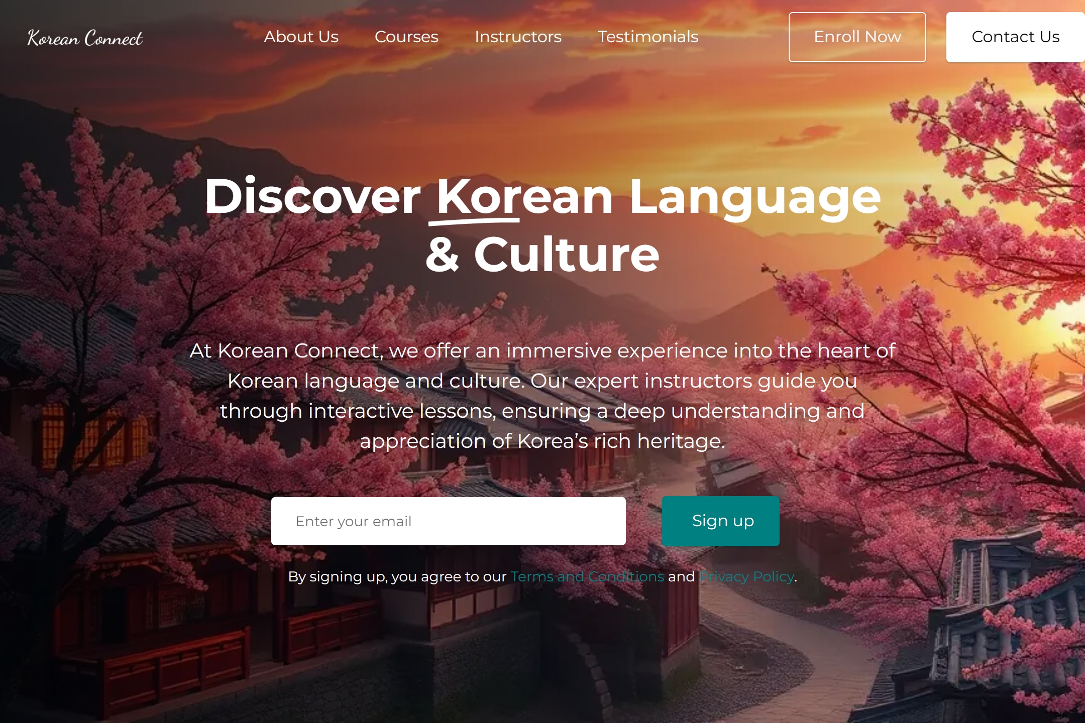 Korean language school website template