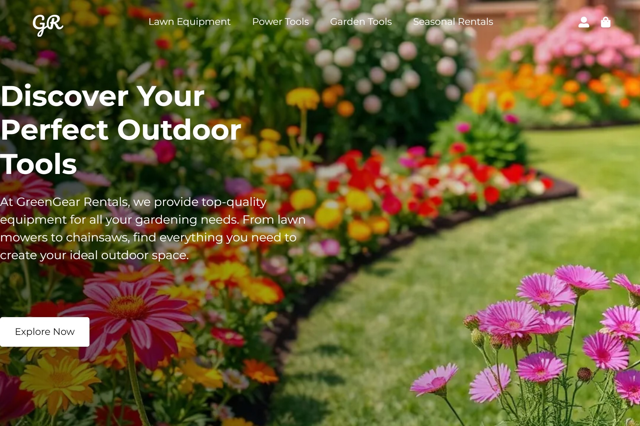 Landscape and yard equipment rentals website template