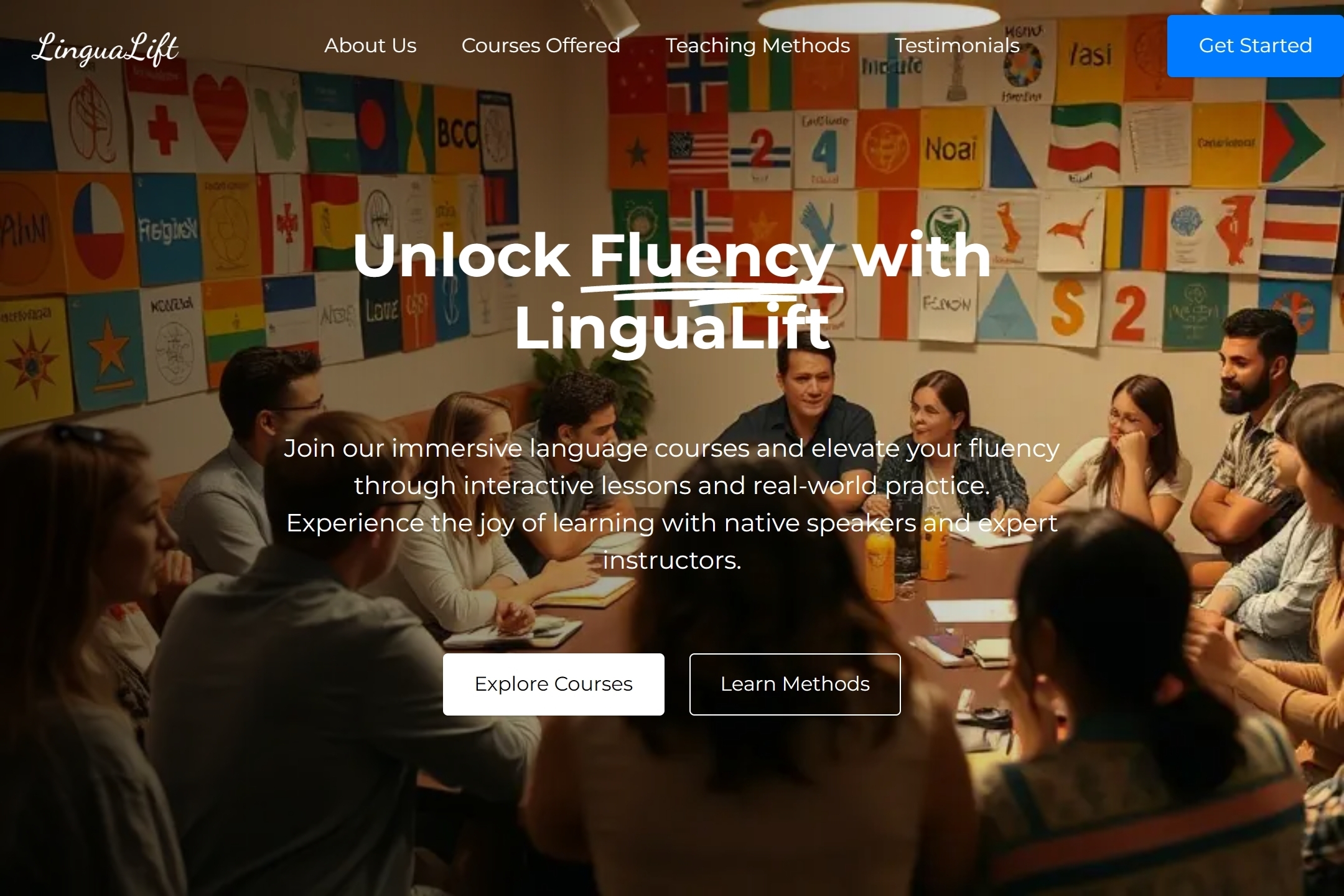 Language learning course website template