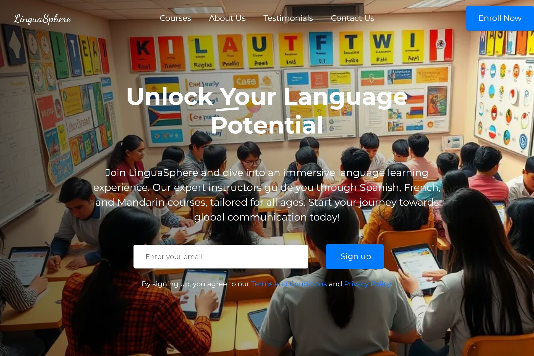 Language School website template