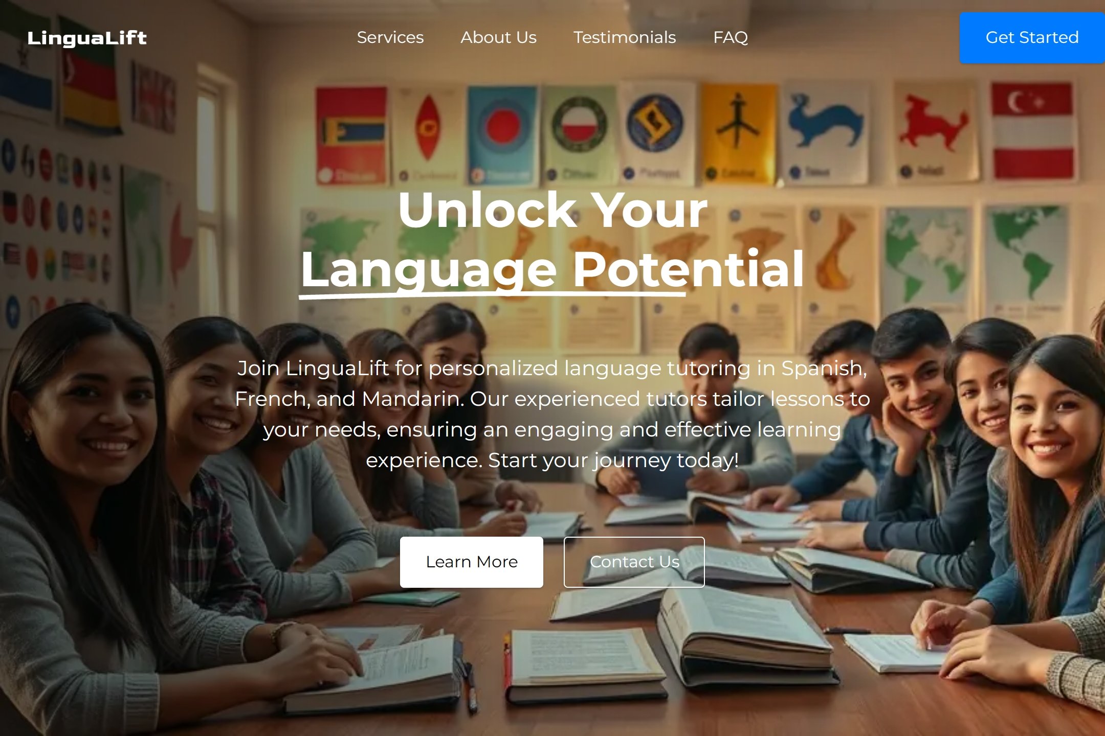 Language tutor website template
