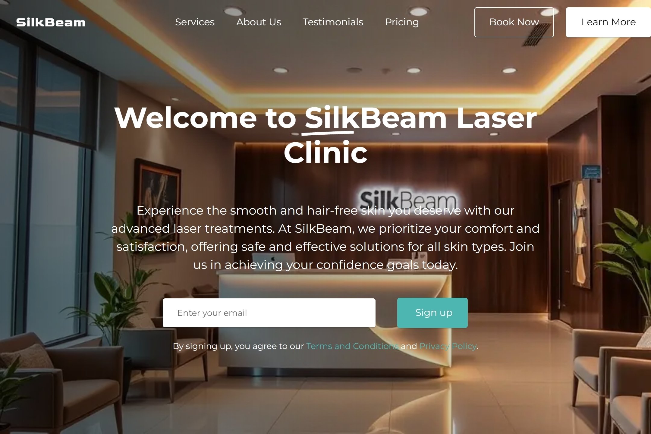Laser hair removal clinic website template