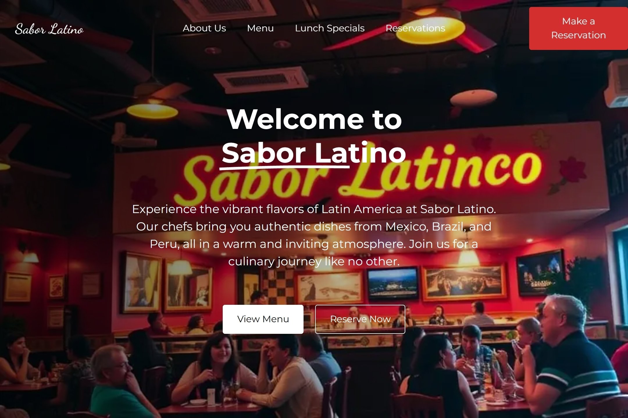 Latin restaurant website template