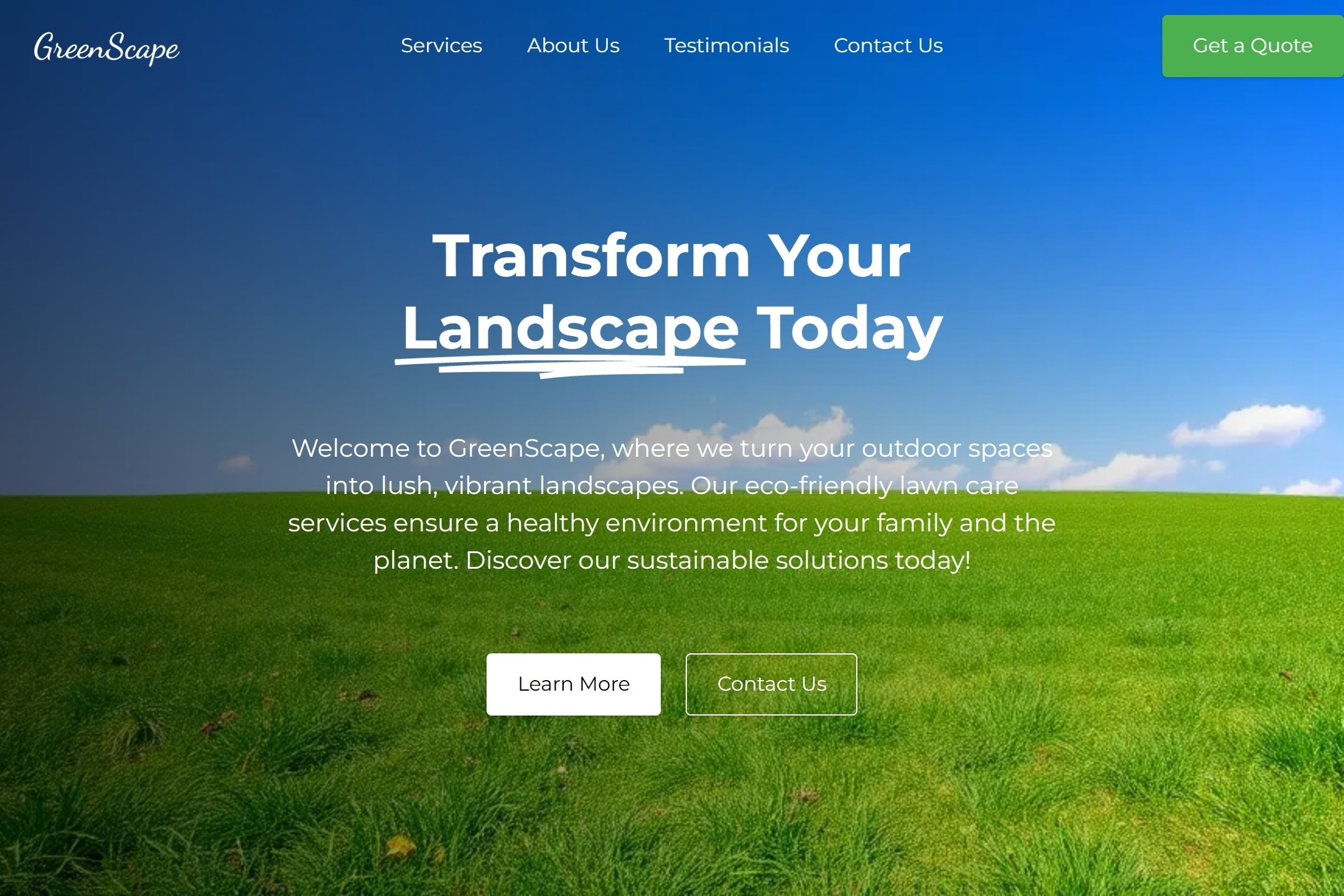 Lawn care service website template