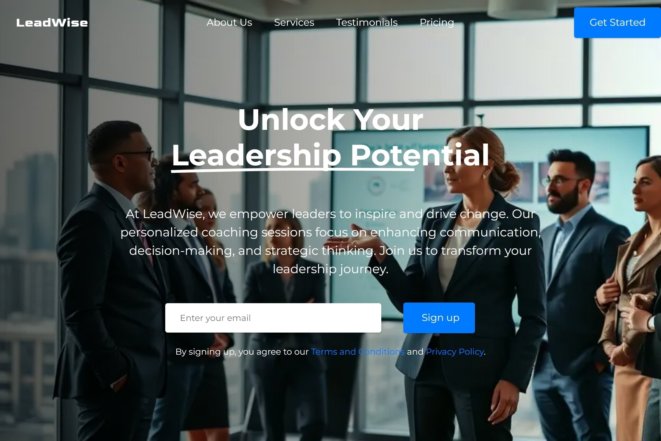 Leadership coach website template
