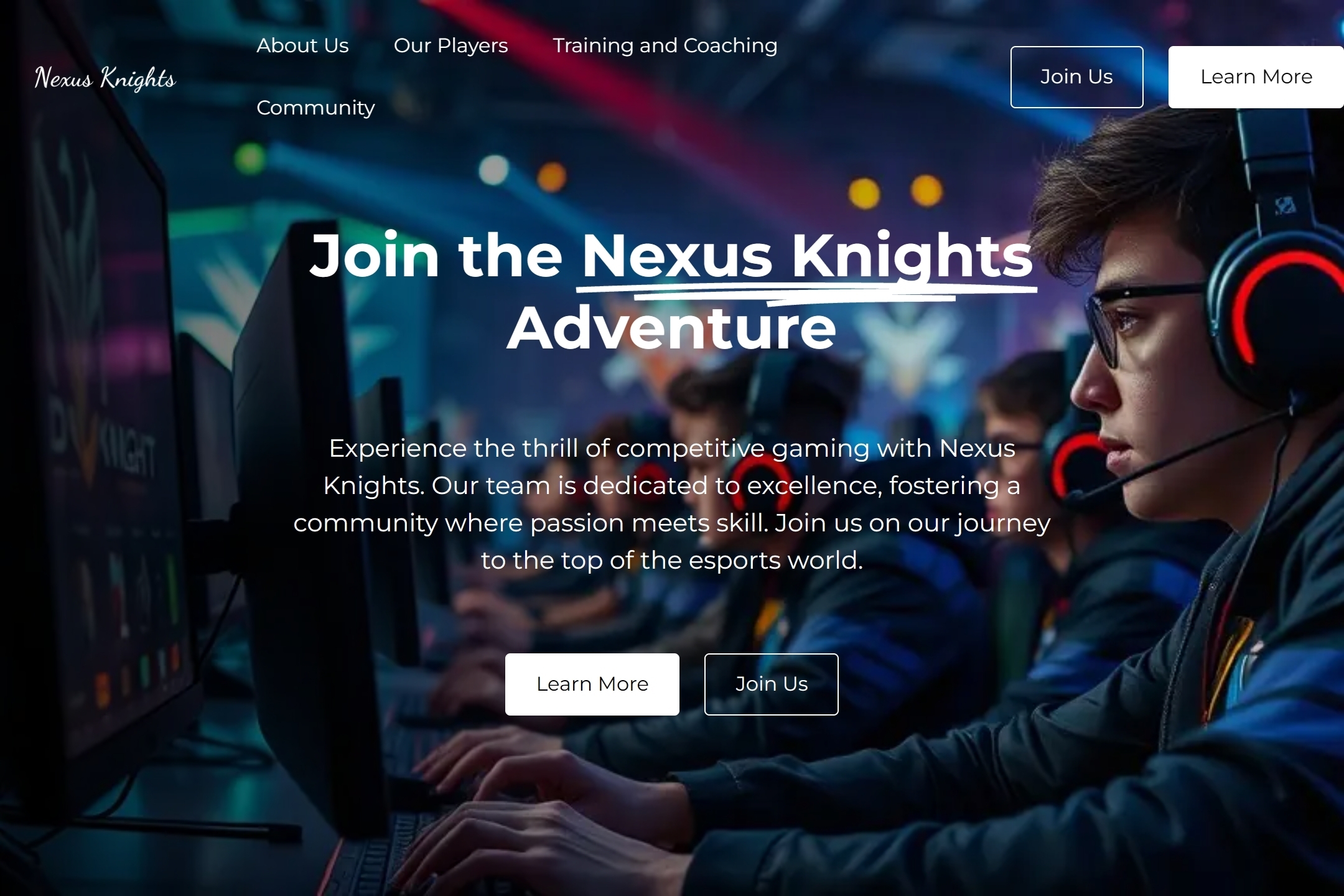 League of Legends team website template
