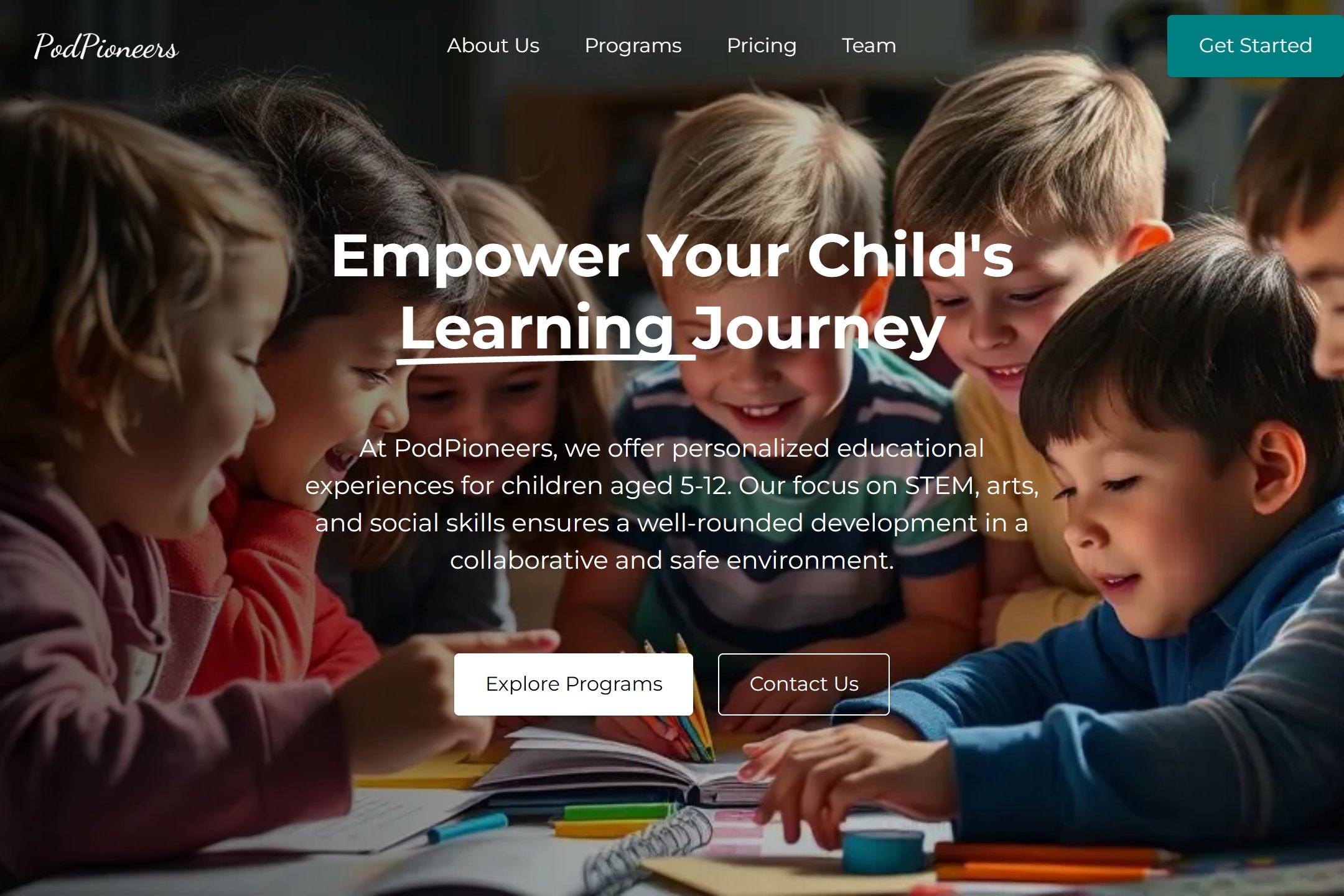 Learning pod website template