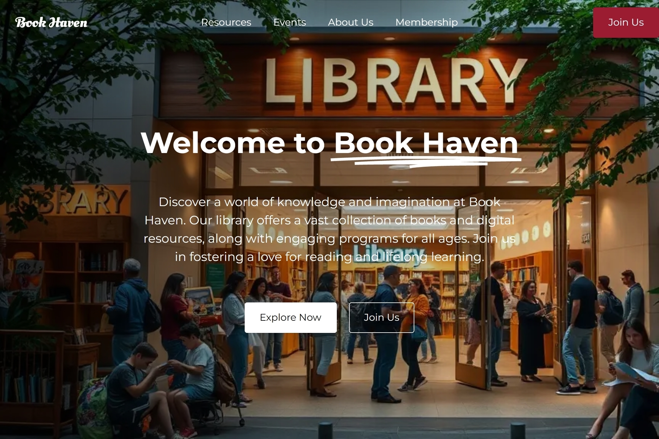 Library website template