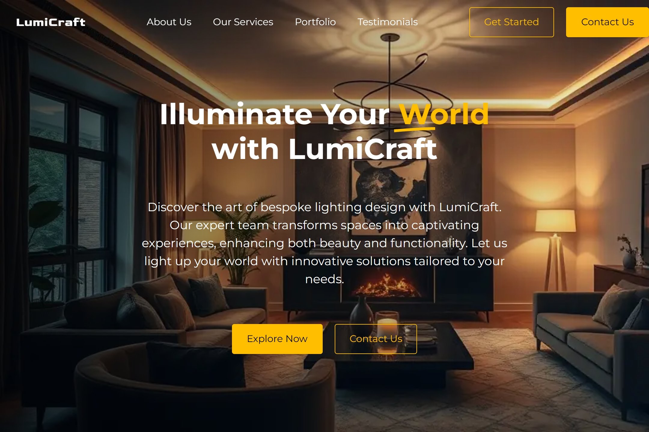 Lighting designer website template