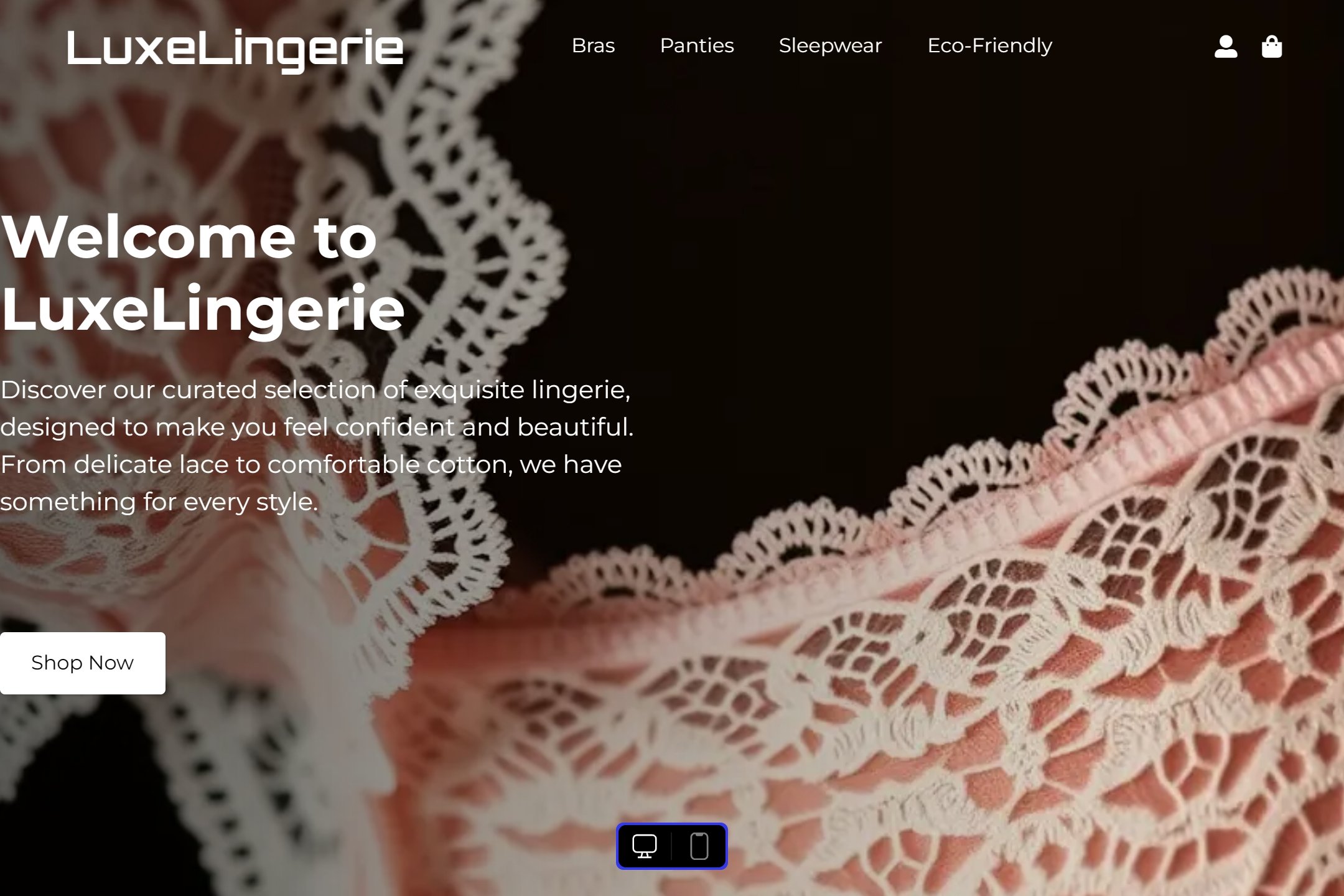Lingerie boutique website template
