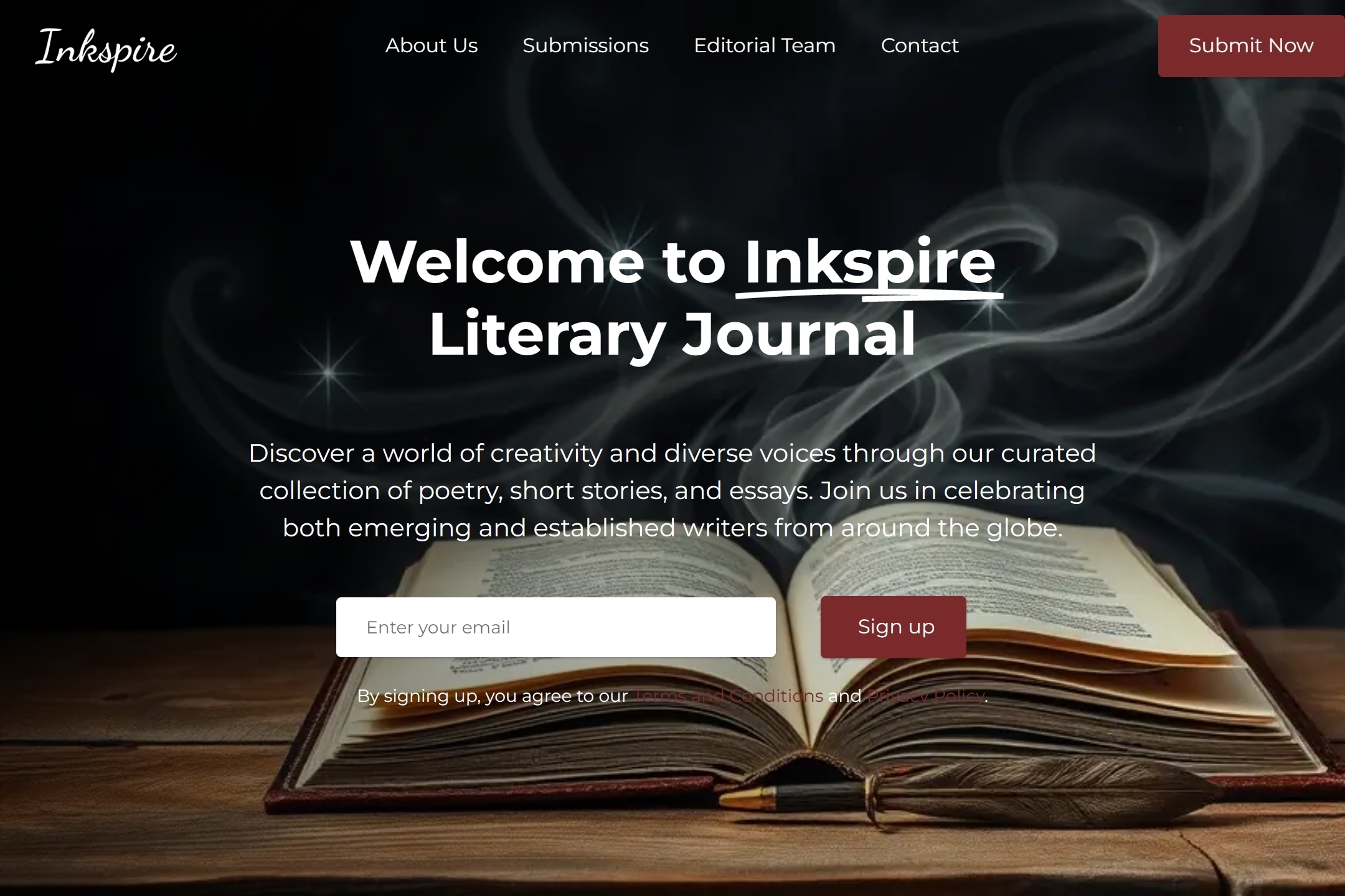 Literary journal website template