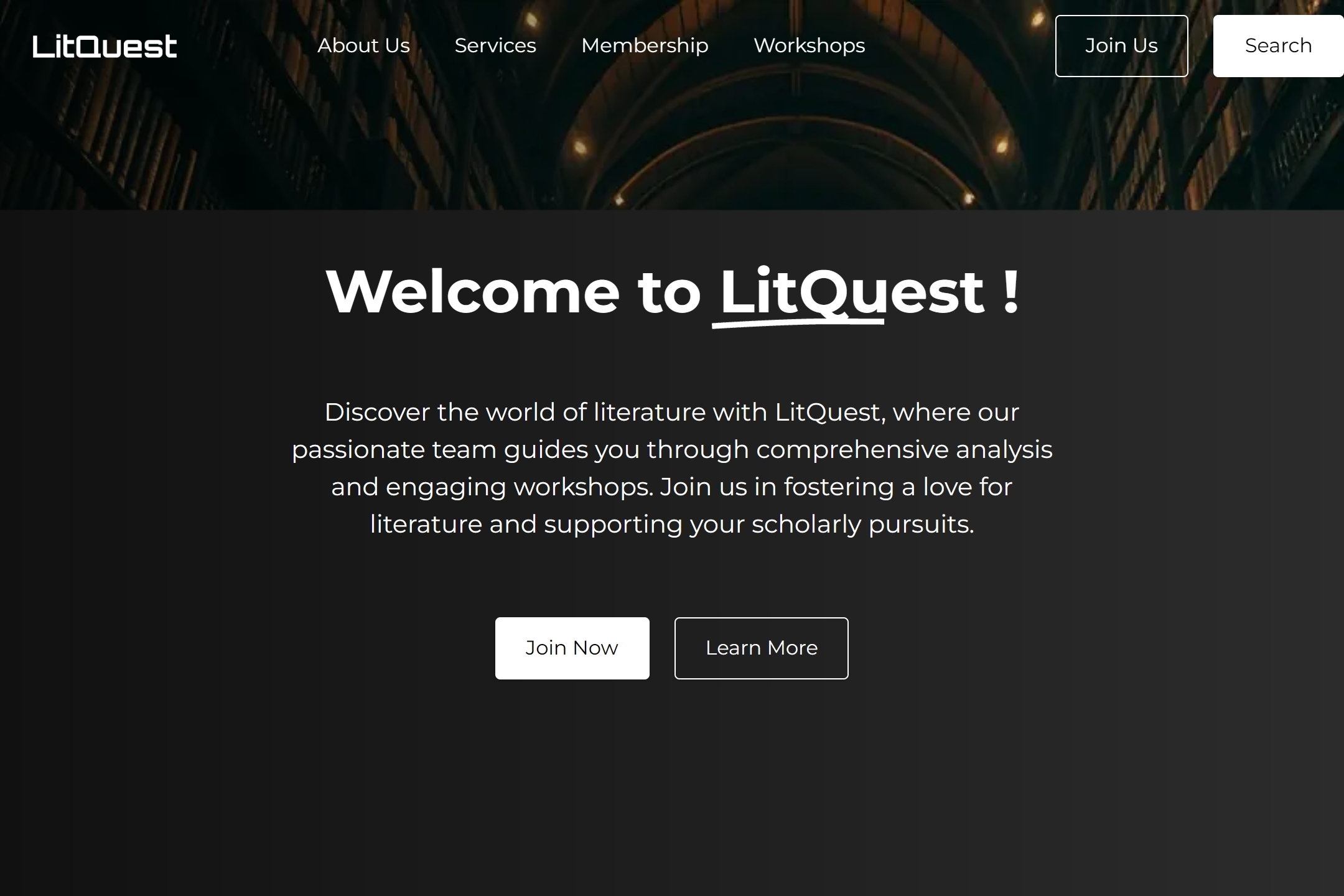 Literary research center website template