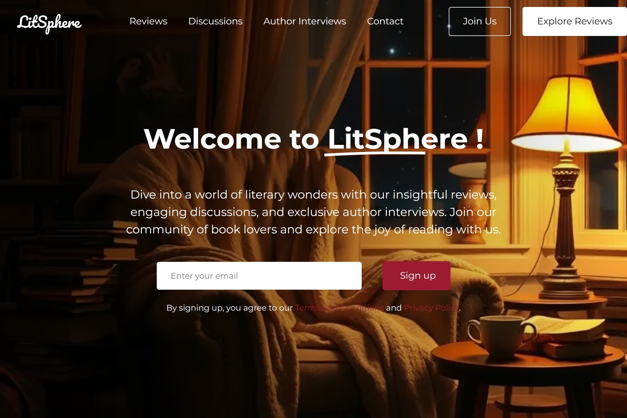 Literature blog website template