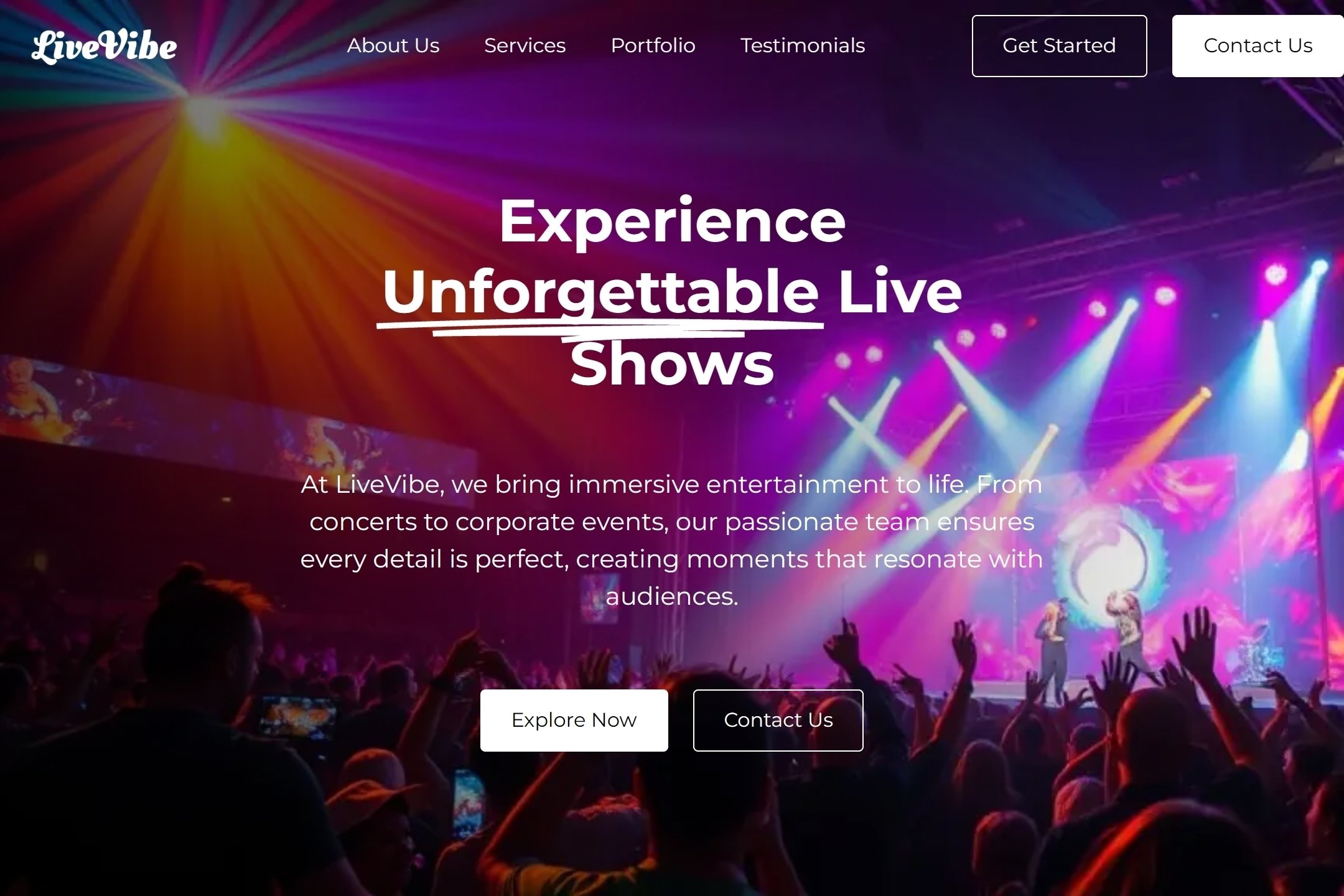 Live show website template