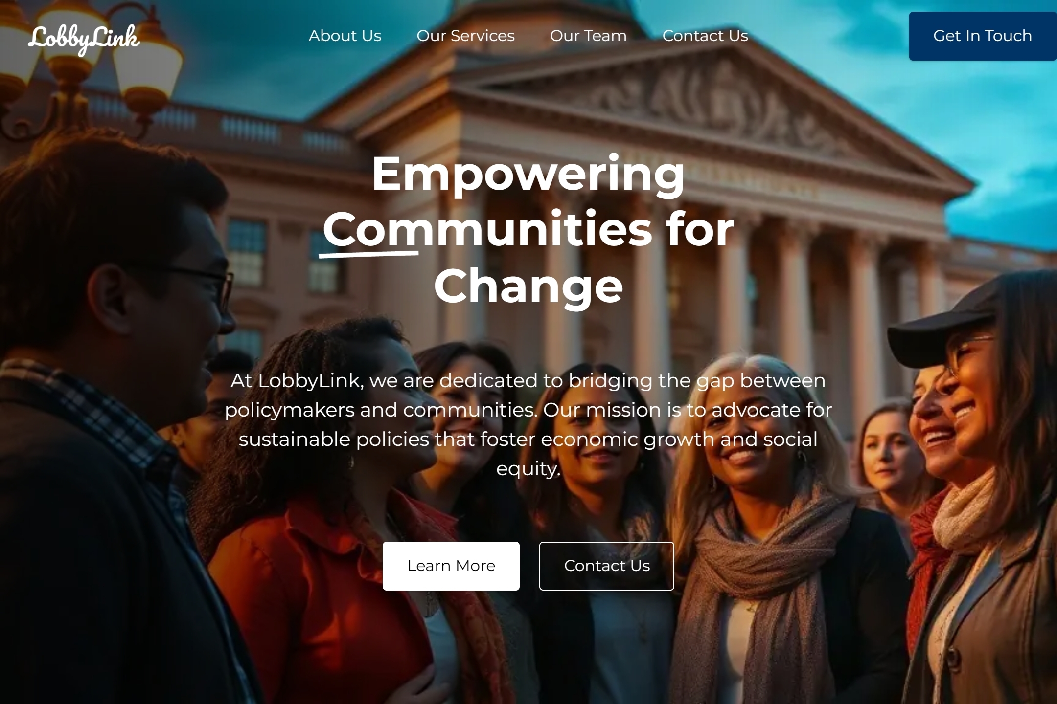 Lobbying organization website template