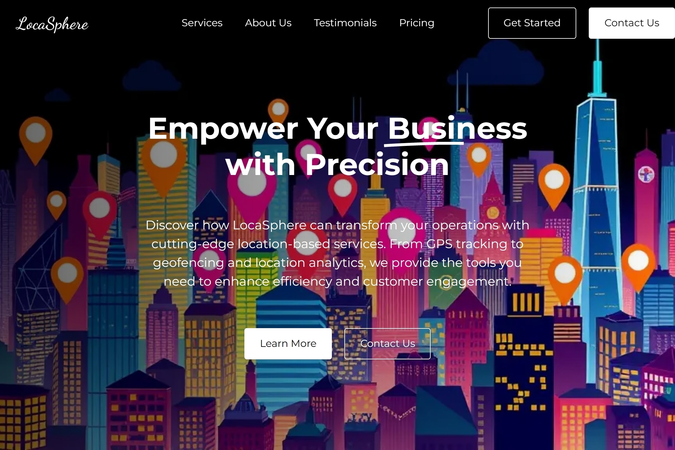Location company website template