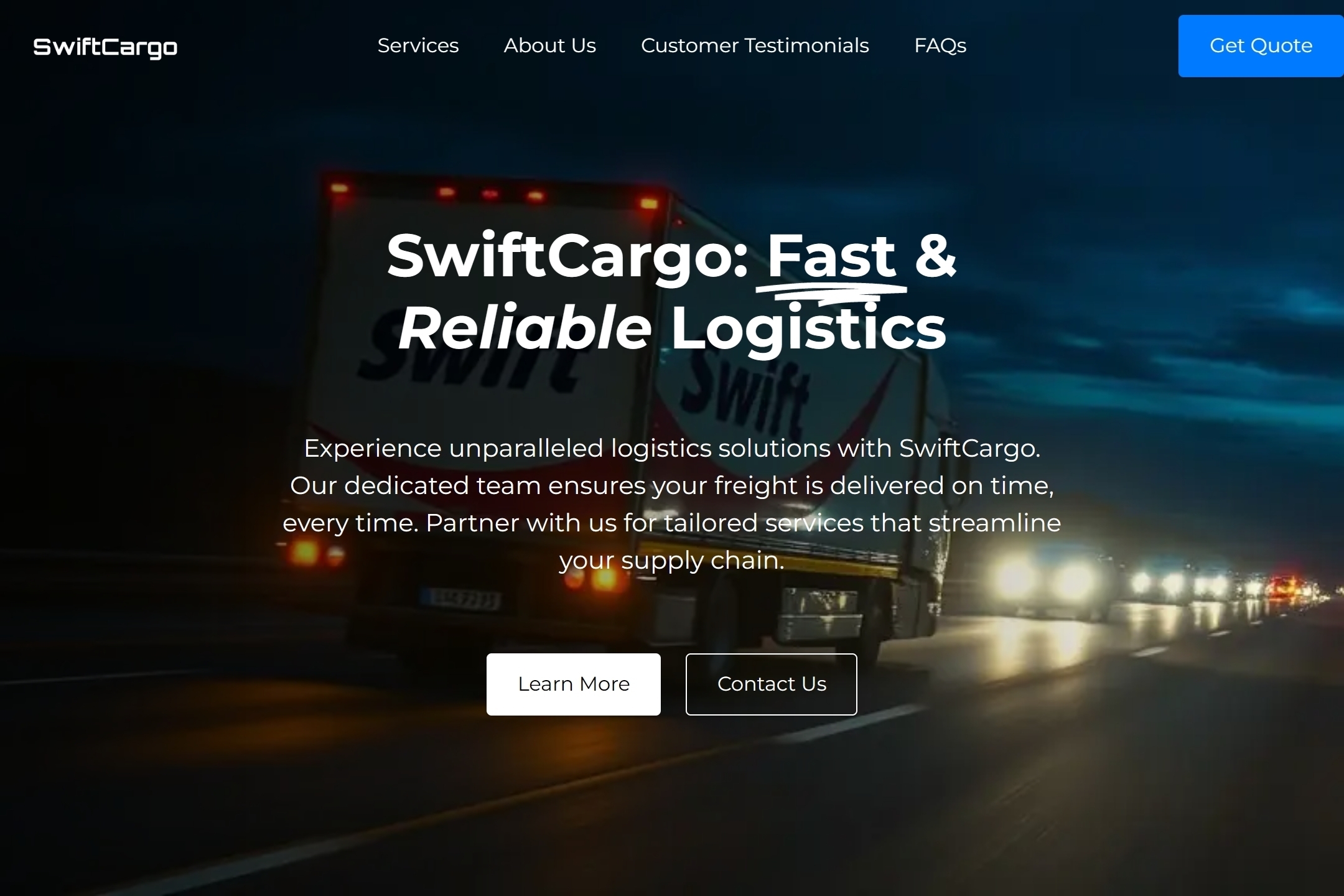 Logistics company website template