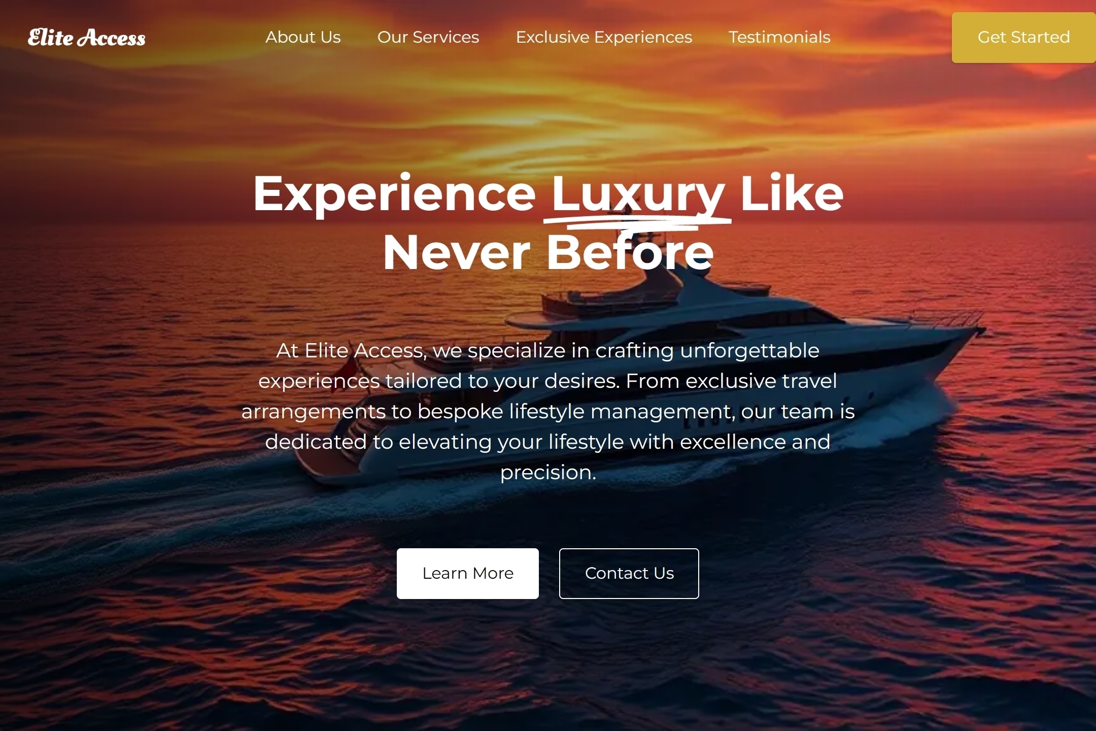 Luxury concierge service website template