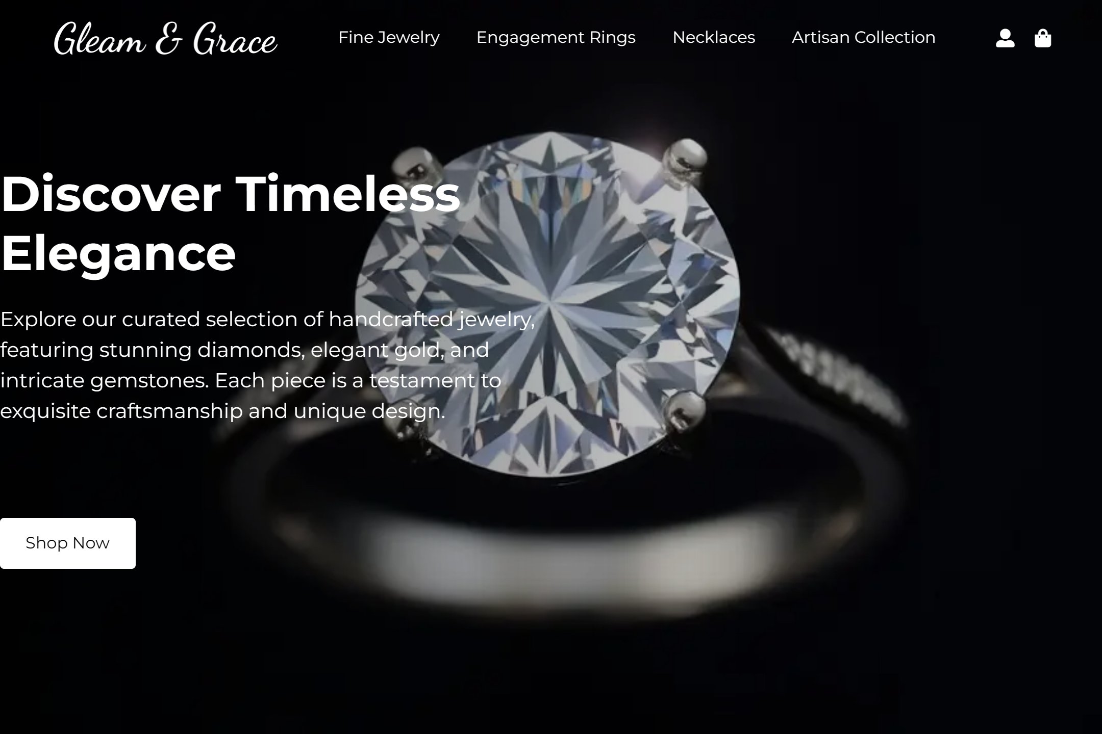 Luxury jewelry boutique website template