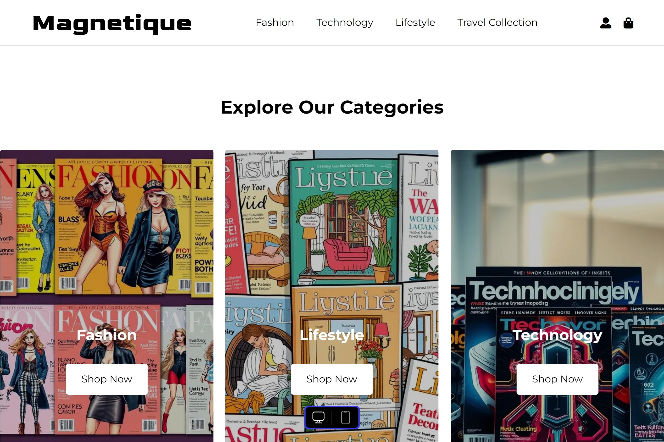 Magazine store website template