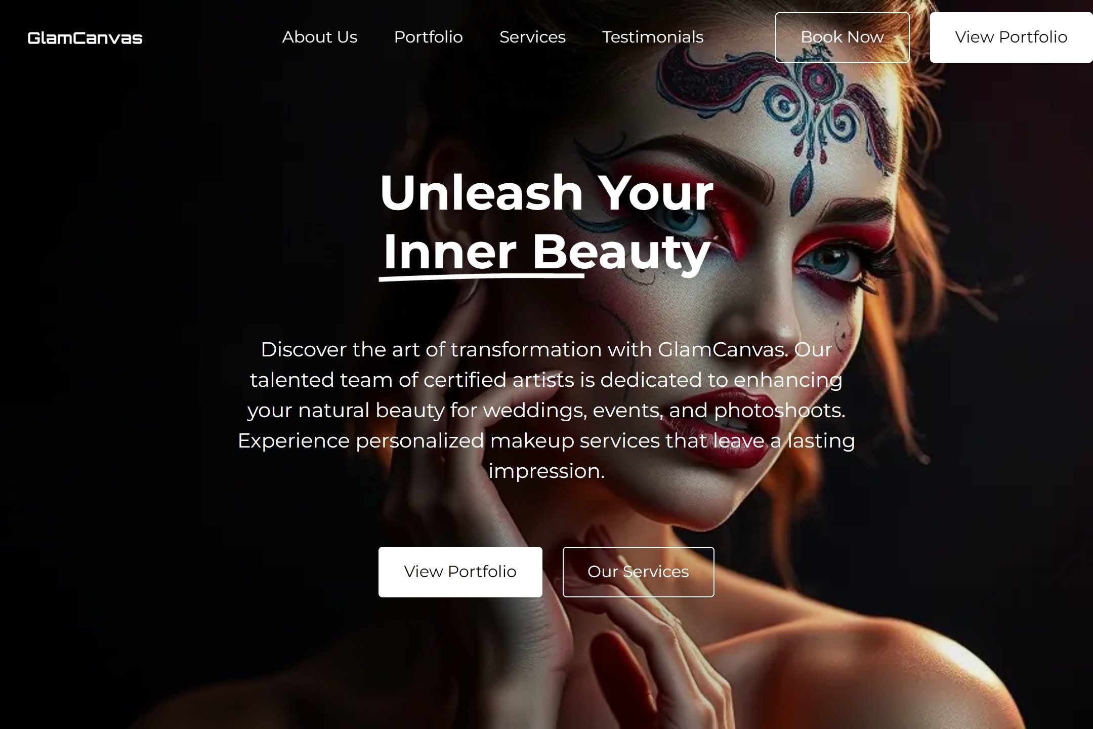 Makeup artist portfolio website template