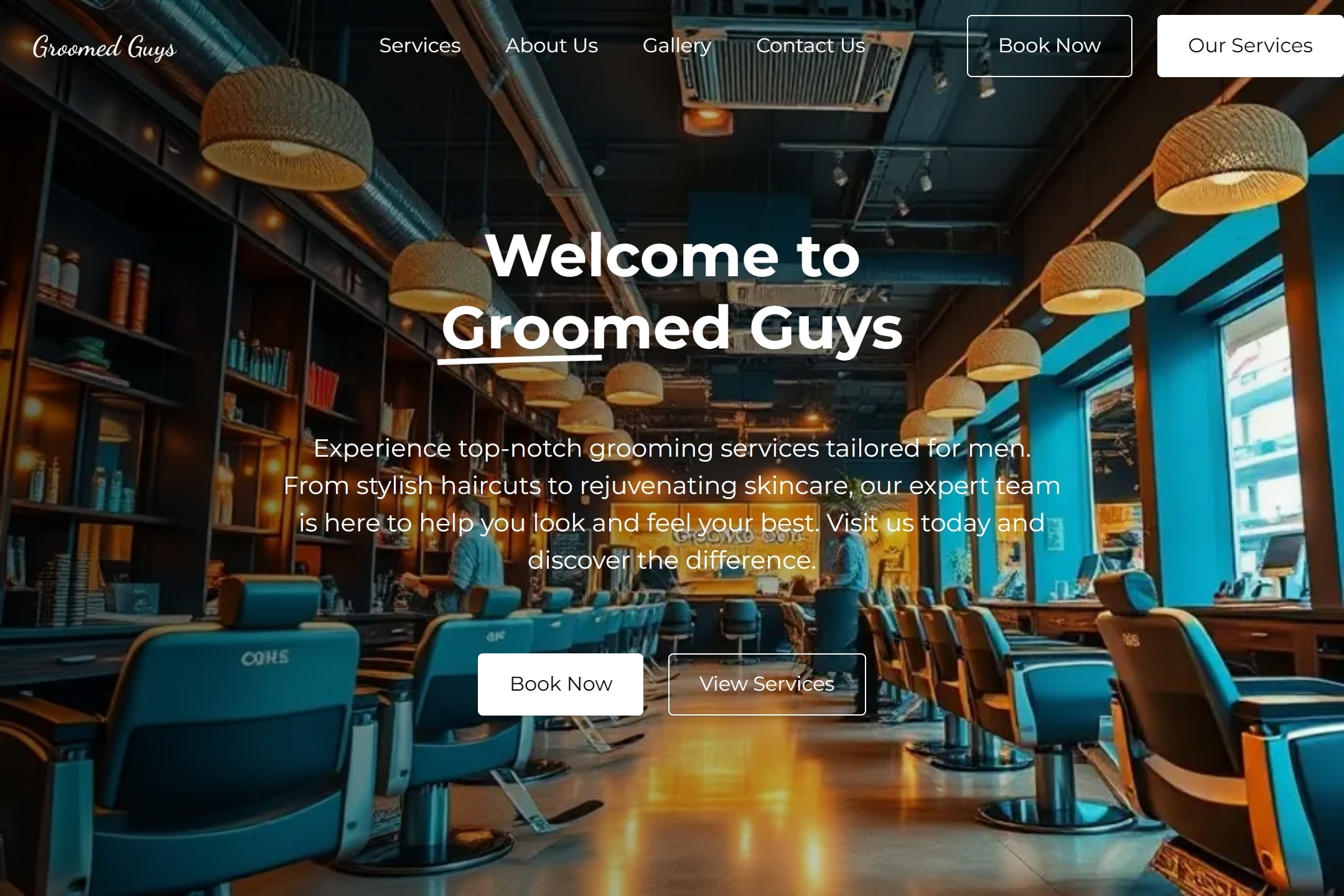 Male salon website template
