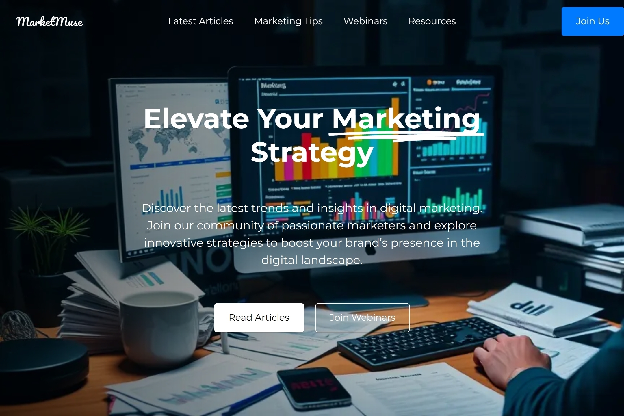 Marketing blog website template