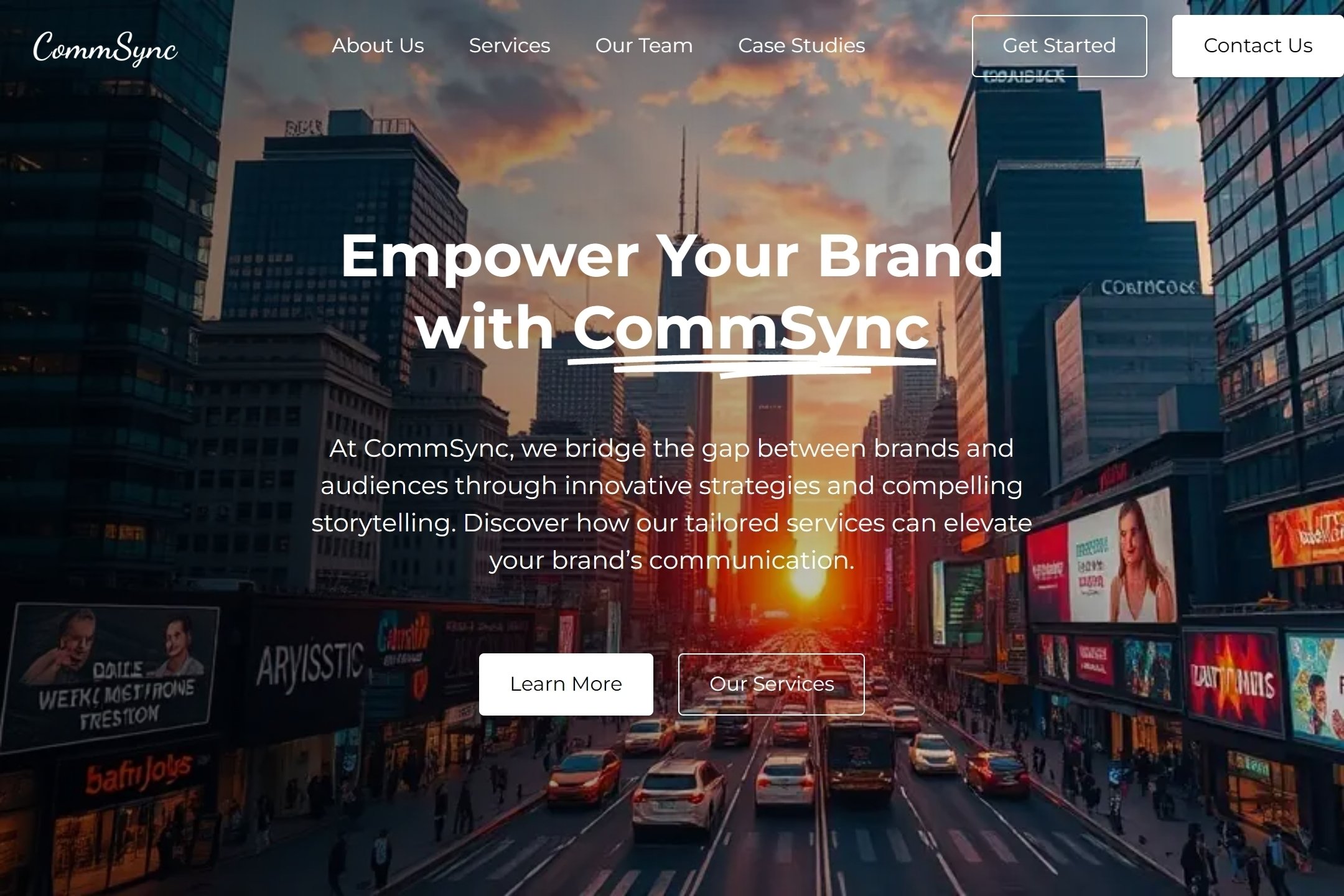 Marketing communications agency website template