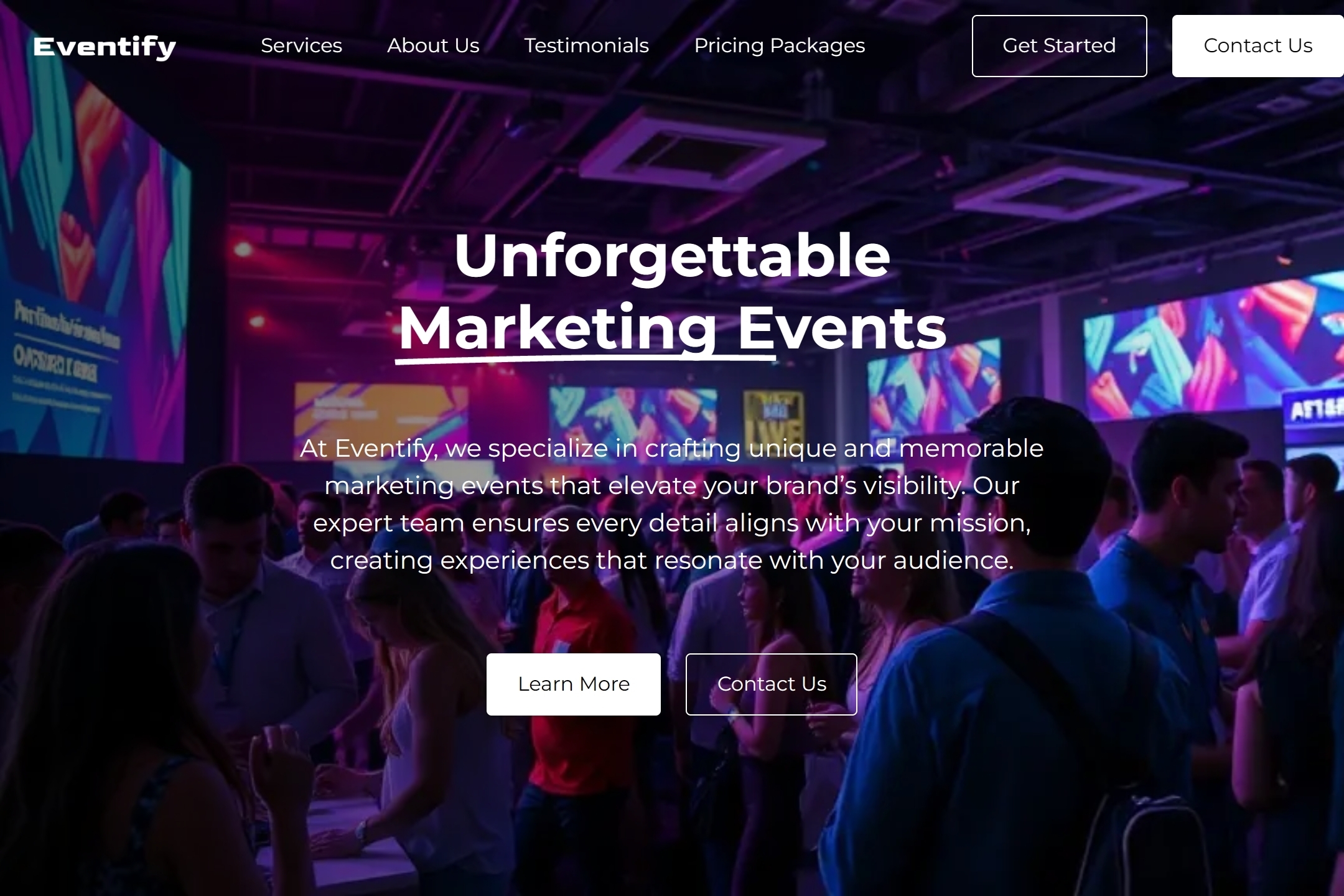 Marketing event website template