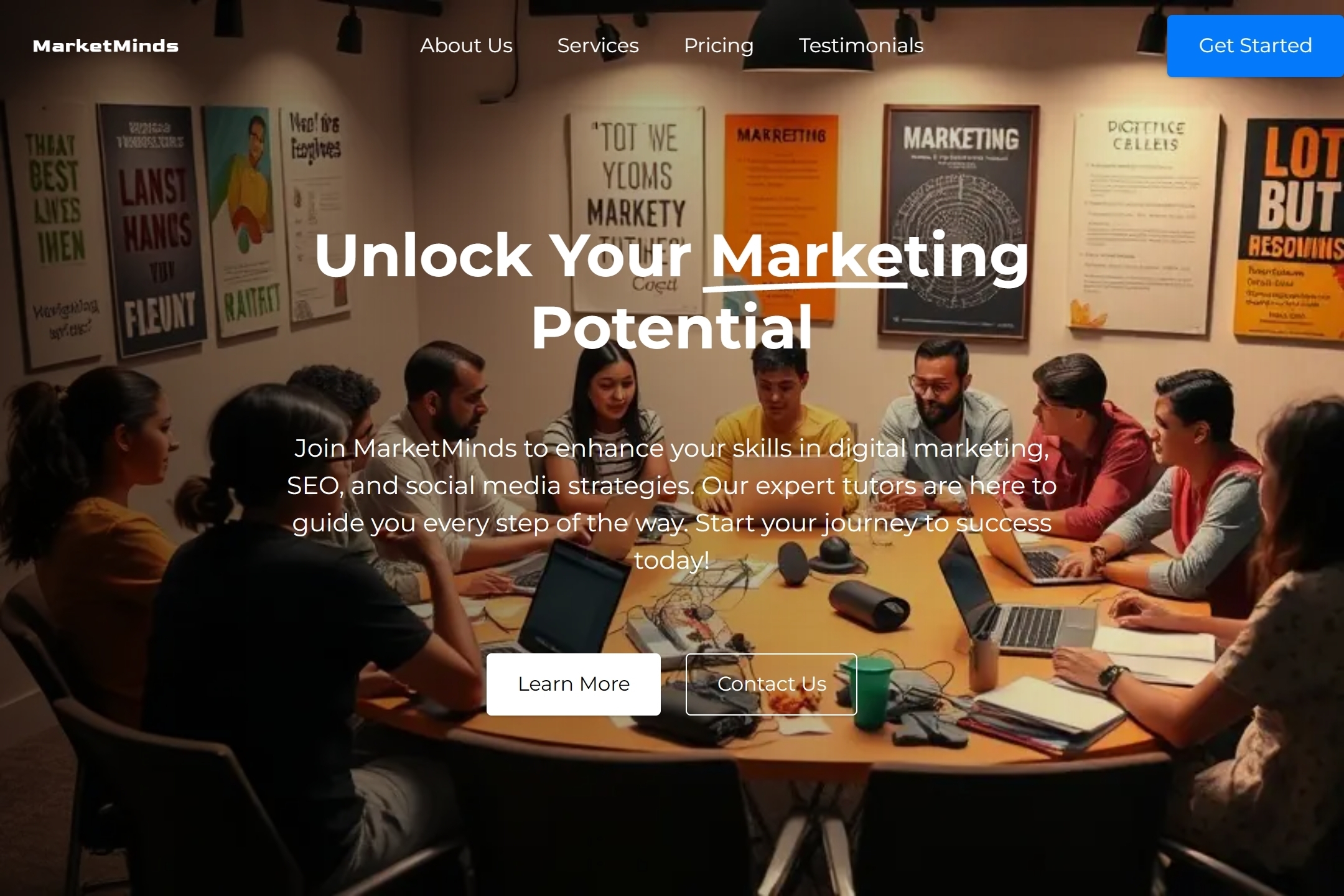 Marketing tutor website template