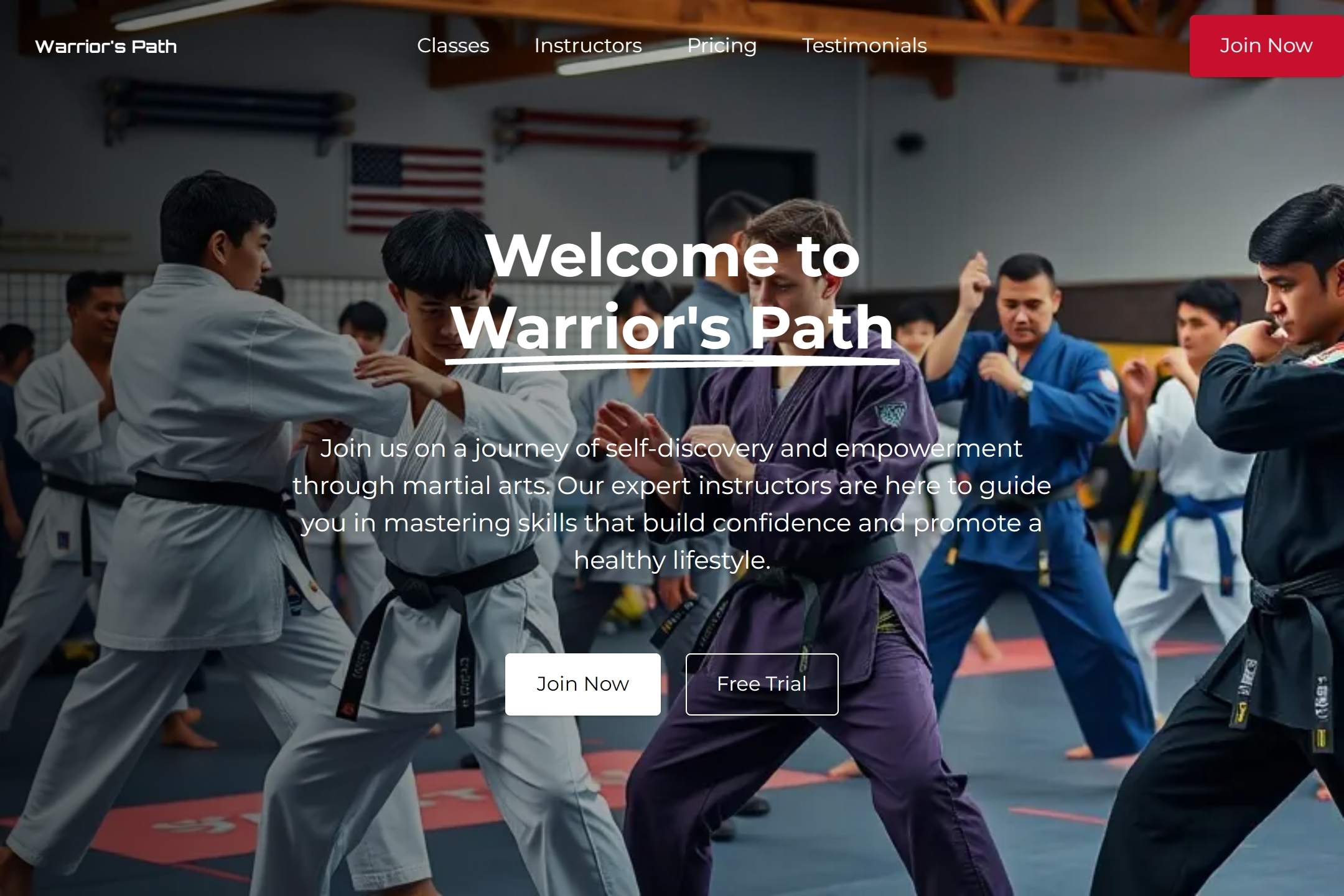 Martial arts school website template