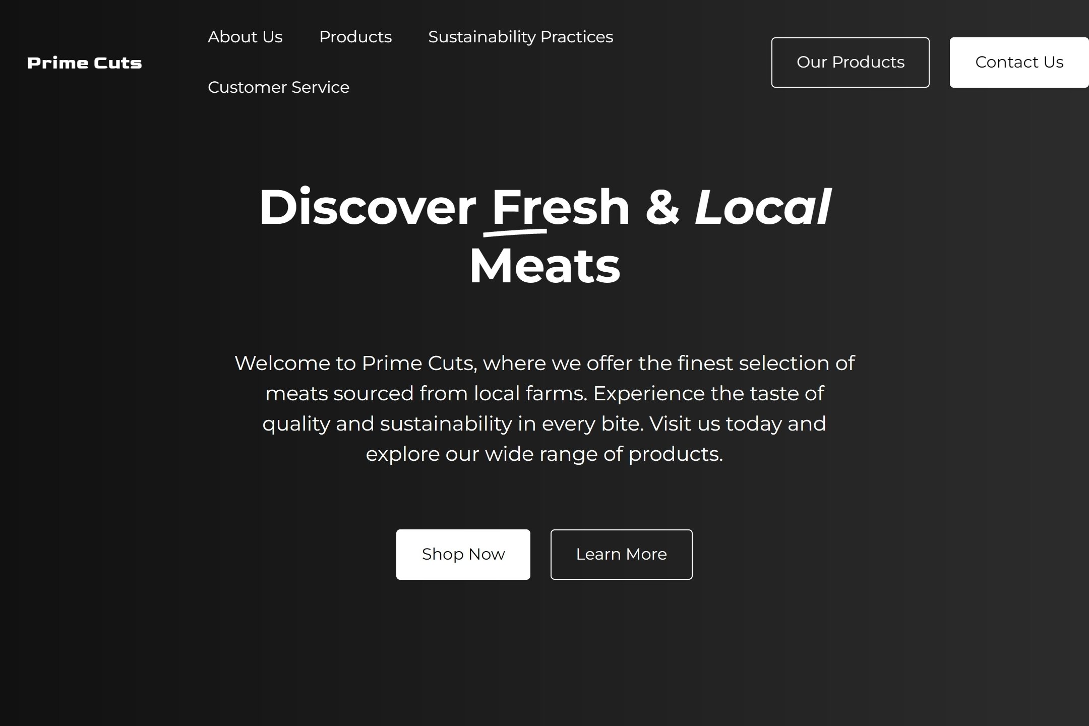 Meat market website template