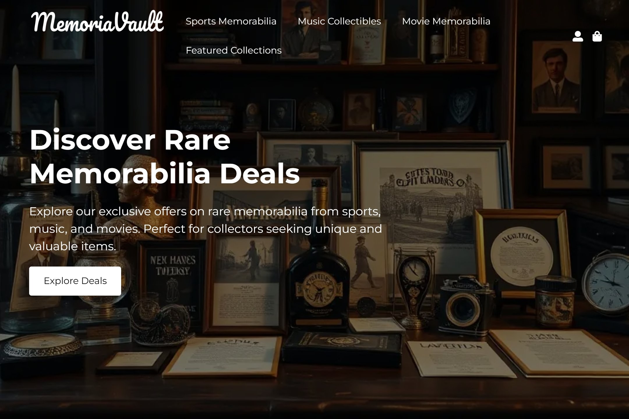 Memorabilia store website template
