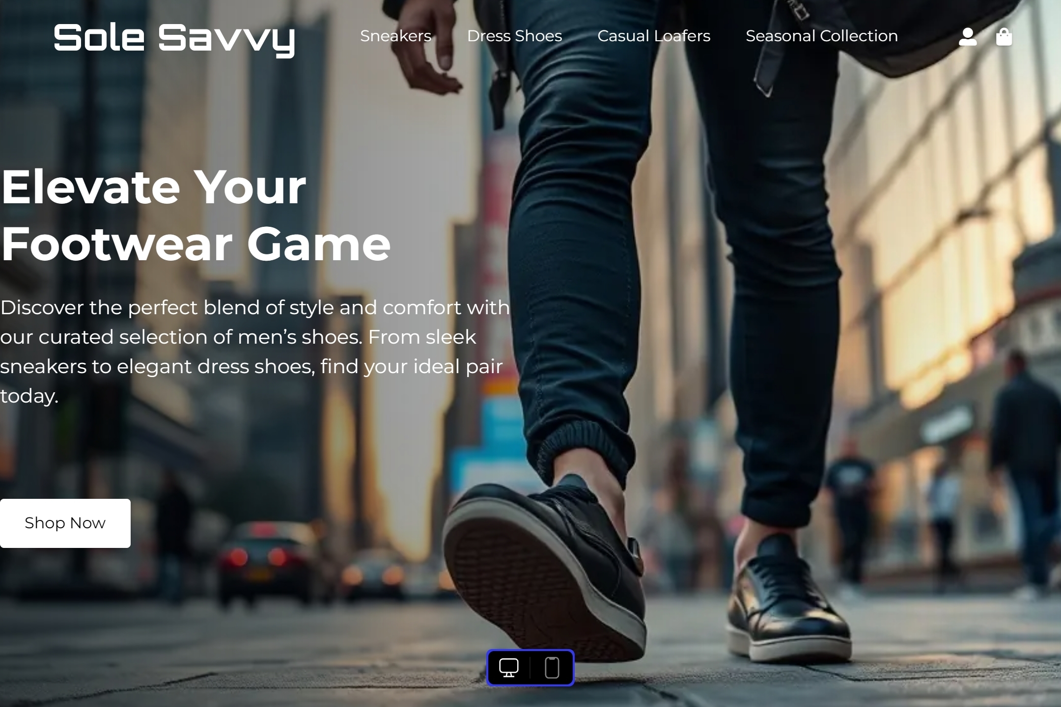 Men’s shoe boutique website template