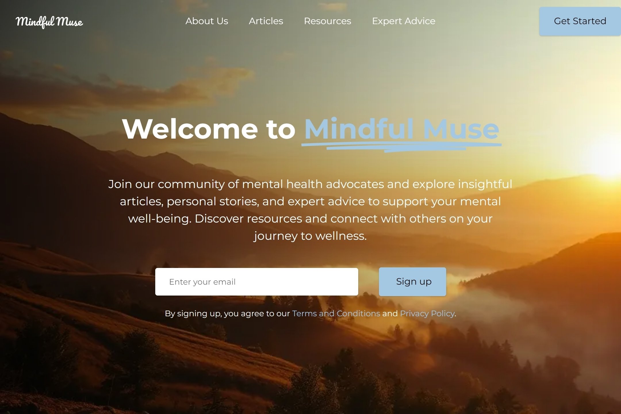 Mental health blog website template