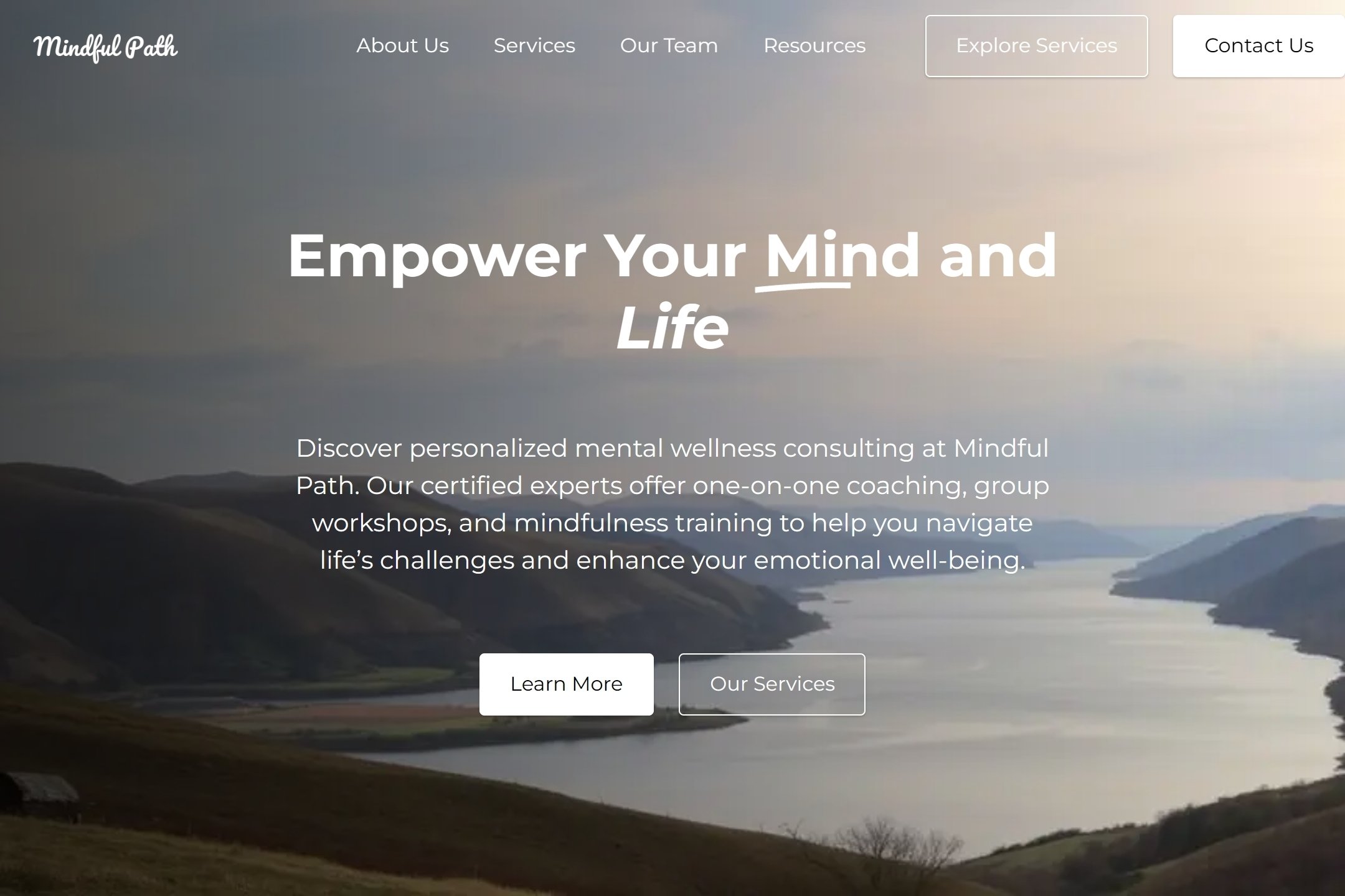 Mental wellness consultant website template