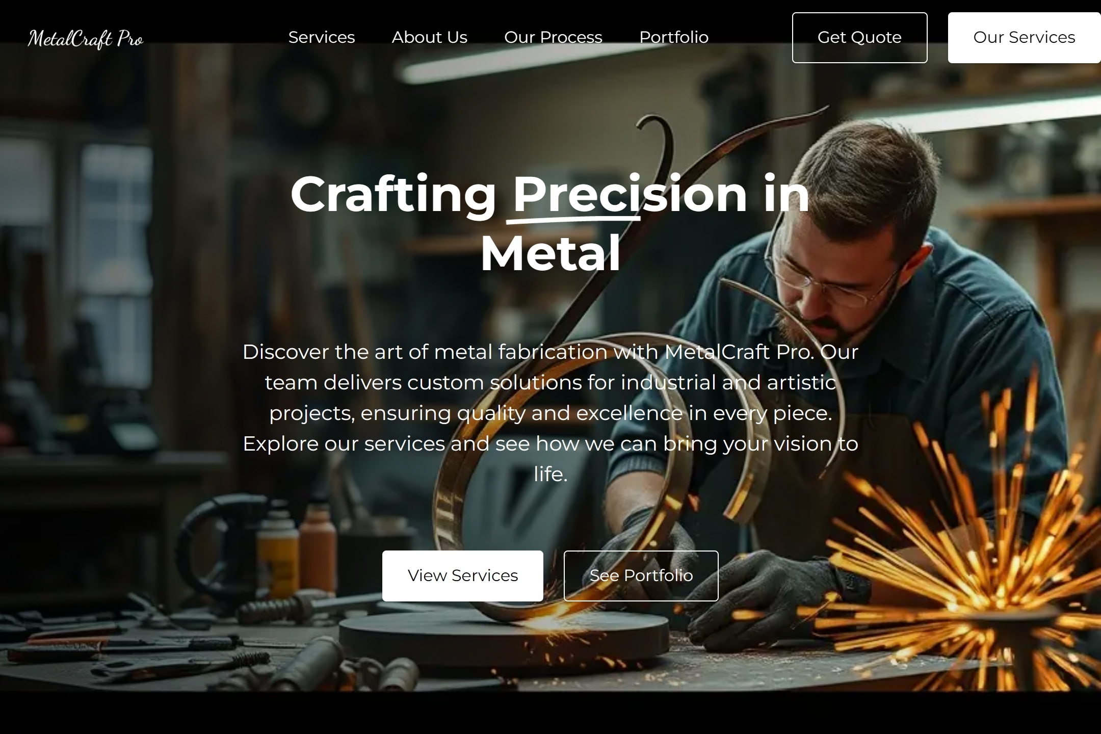 Metal fabrication service website template