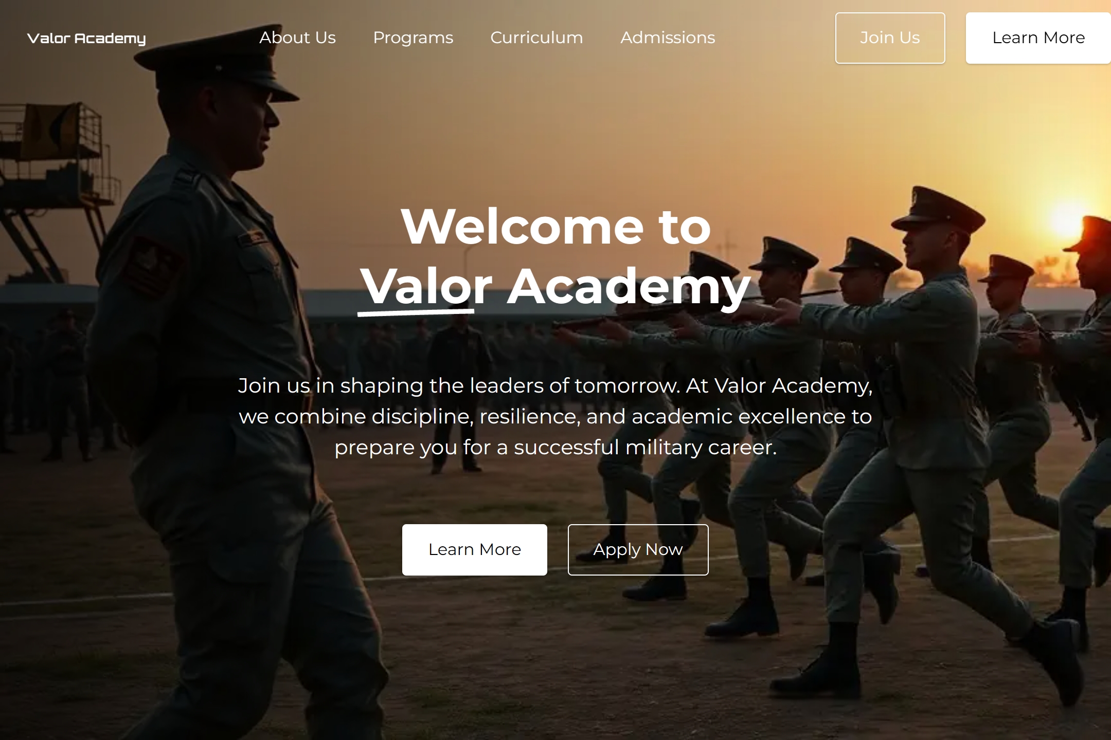 Military Academy website template
