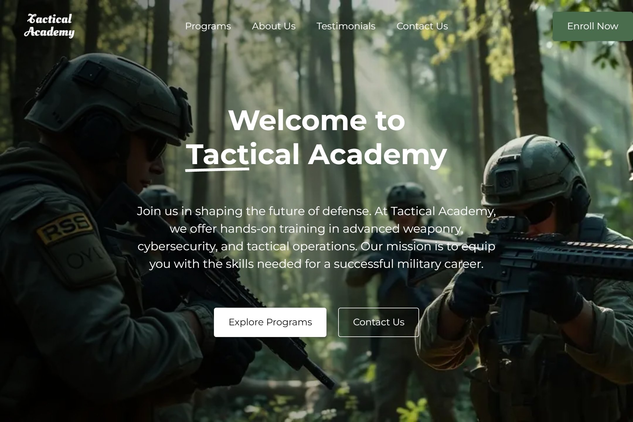 Military technical school website template