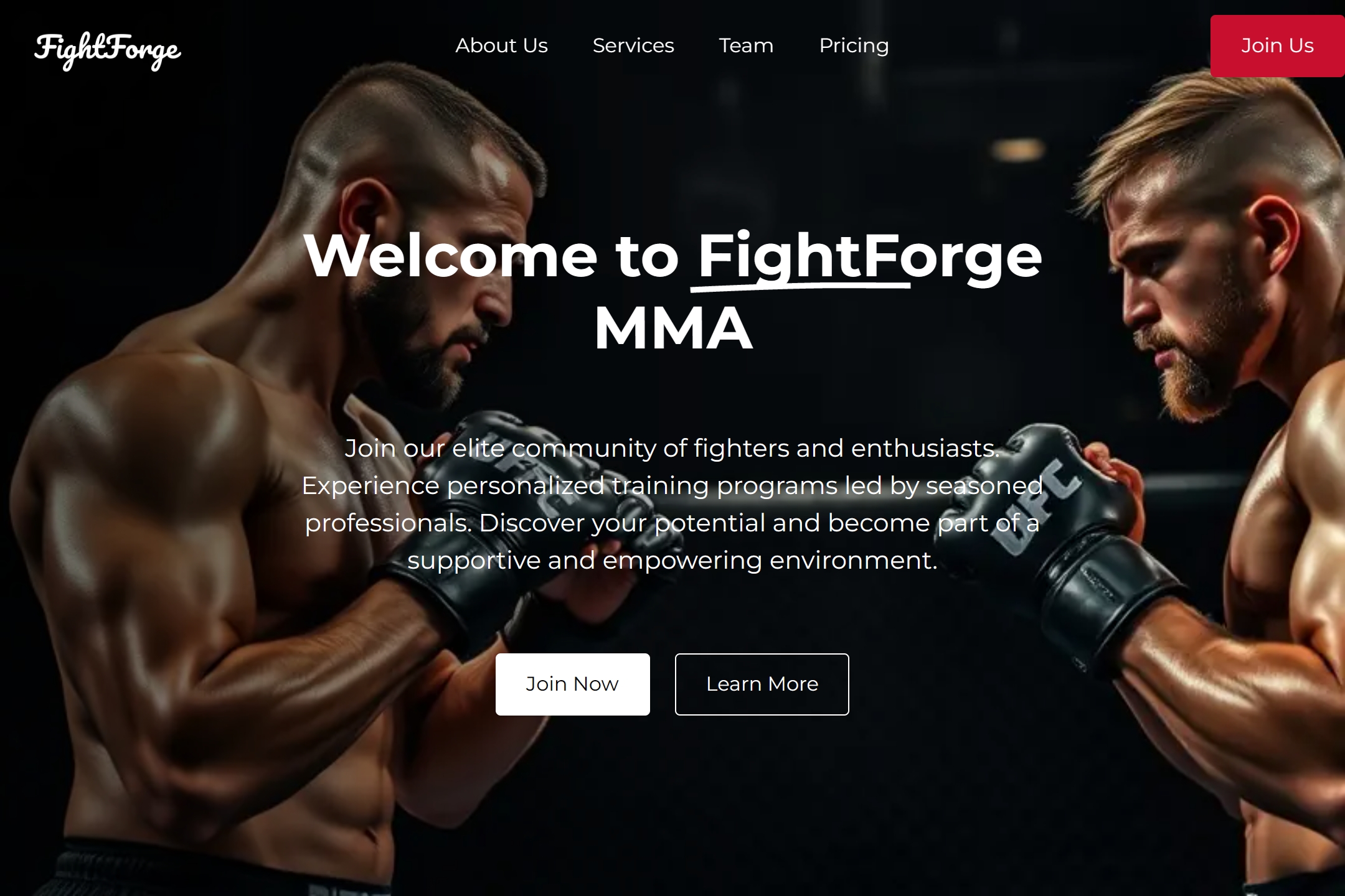 MMA fighter website template