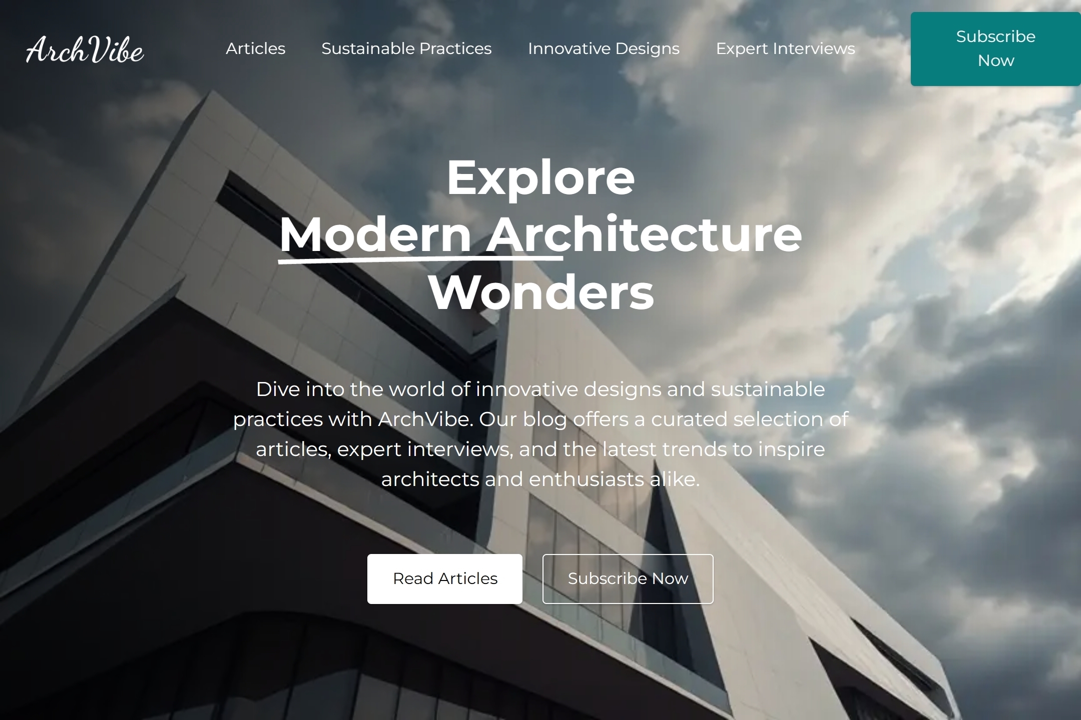 Modern architecture blogger website template