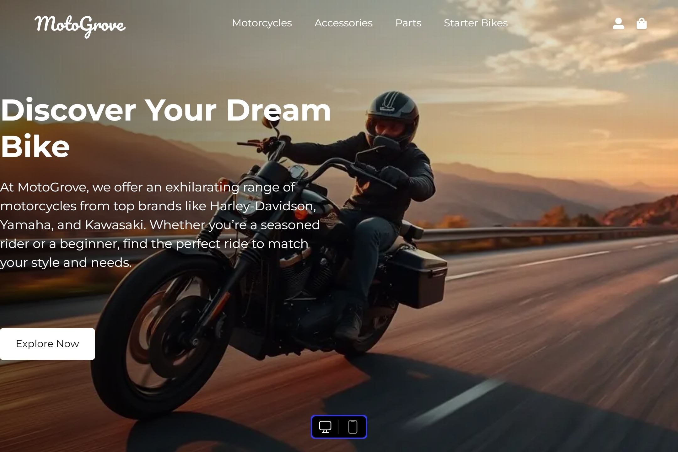 Motorcycle dealer website template