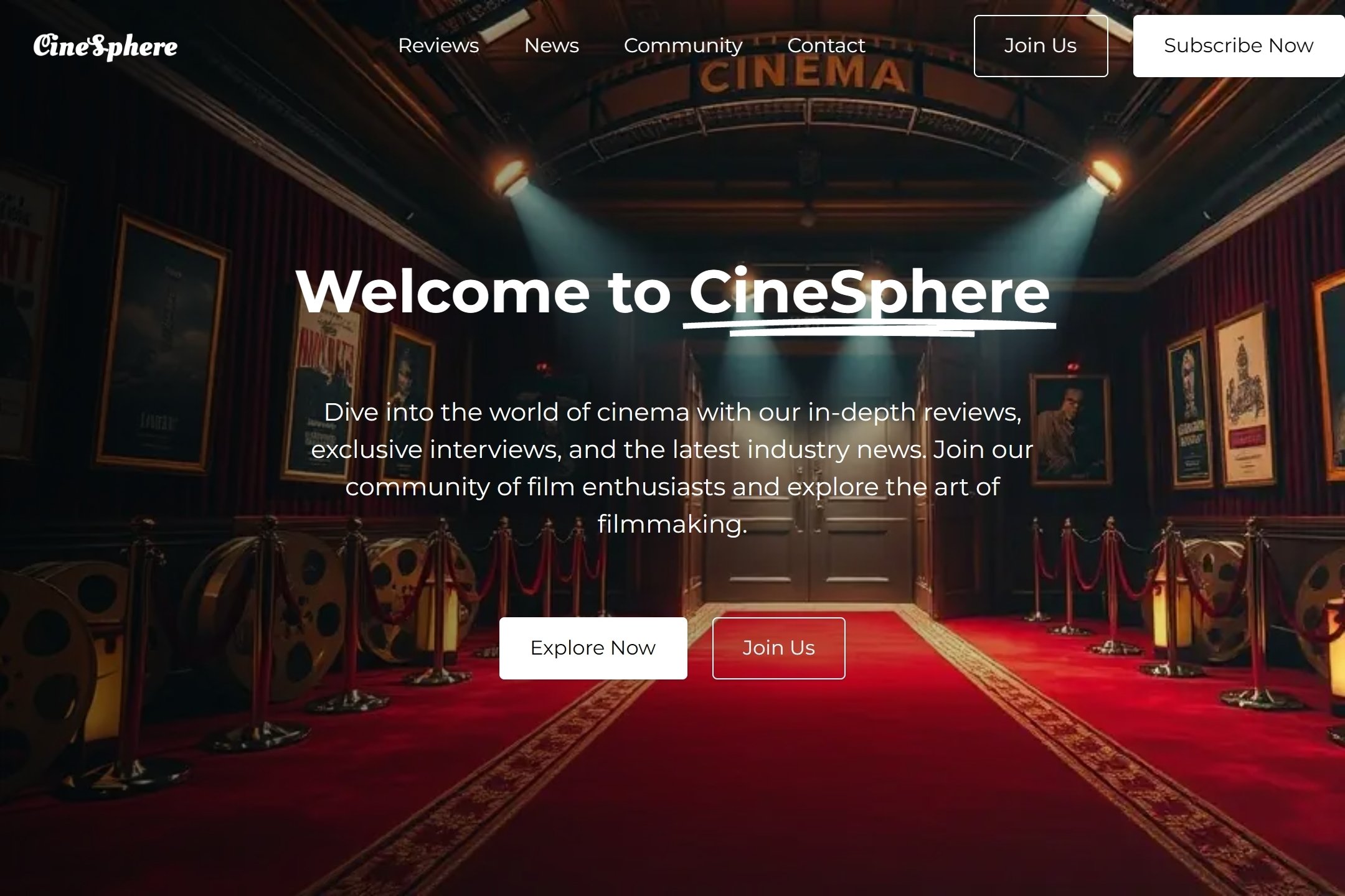 Movie blog website template
